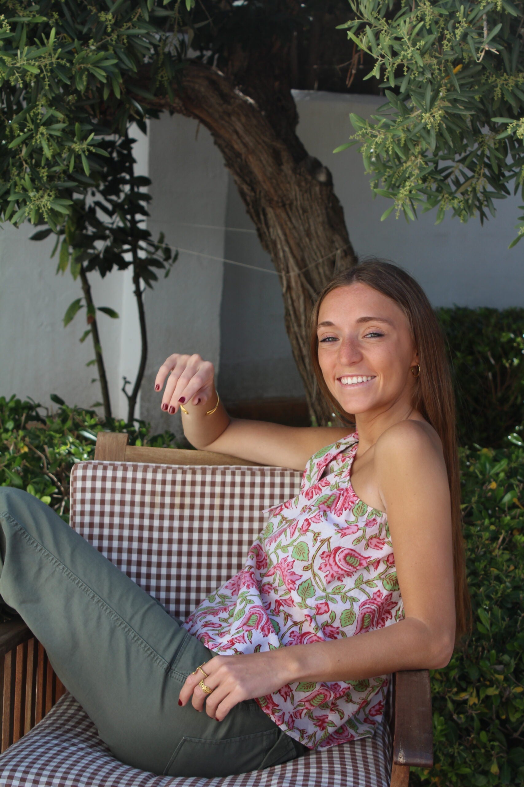 Blusa Maricel rosa y verde