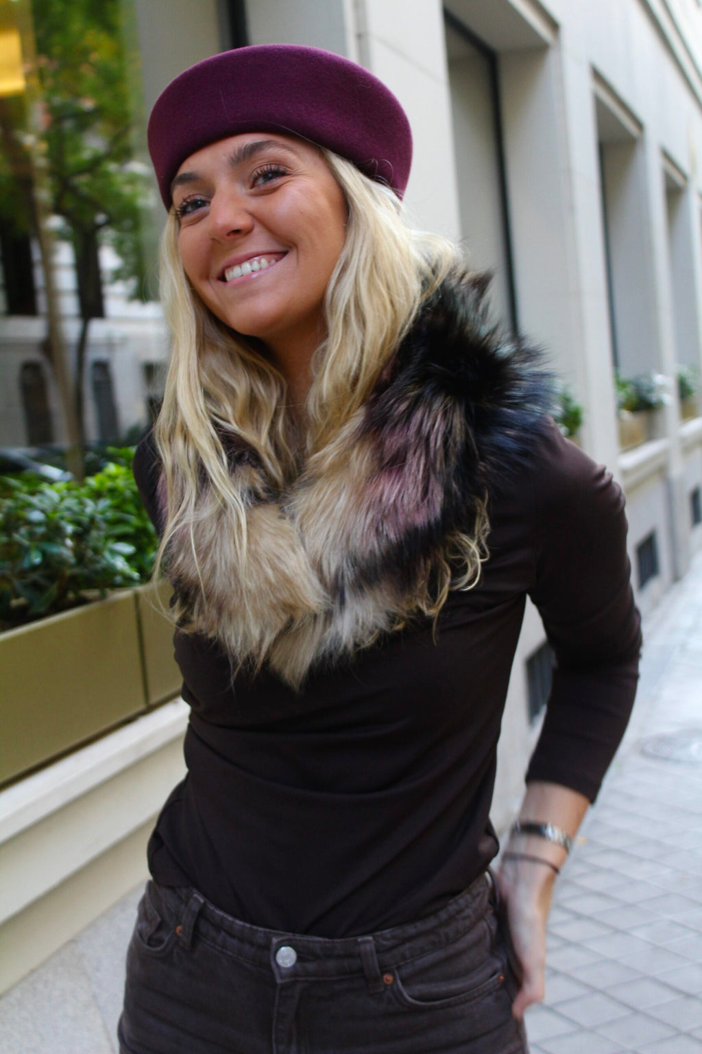 Cuello Verbier de pelo natural de Zorro 100% - Degradado