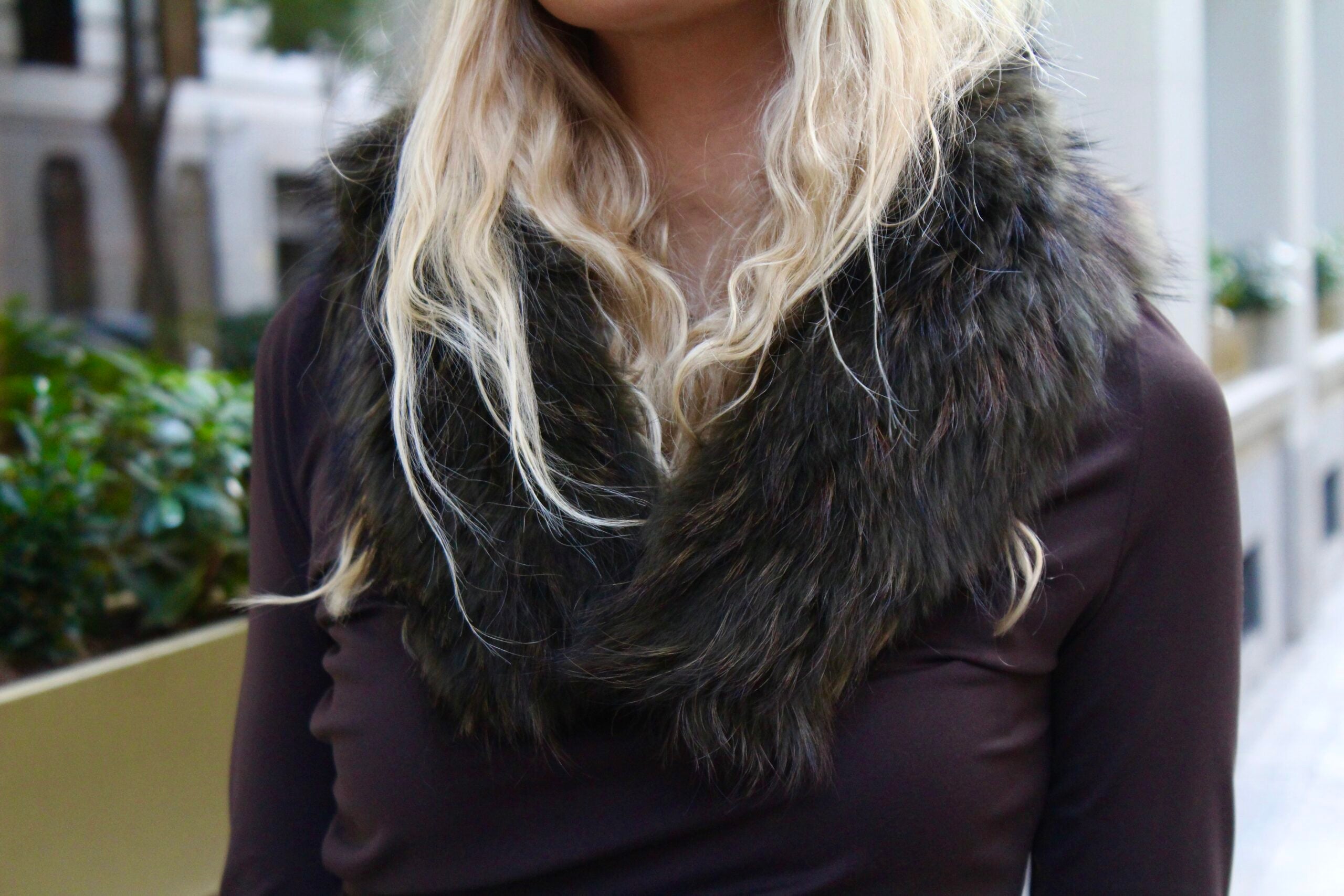 Cuello Verbier de pelo natural de Marmota 100% - Verde Tundra