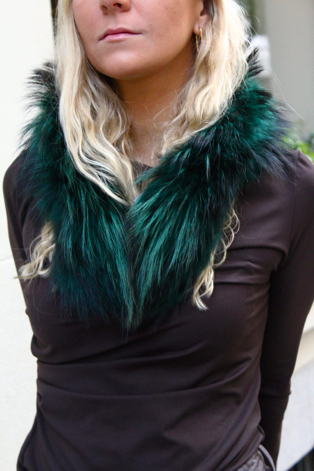 Cuello Verbier de pelo natural de Marmota 100% - Verde Esmeralda