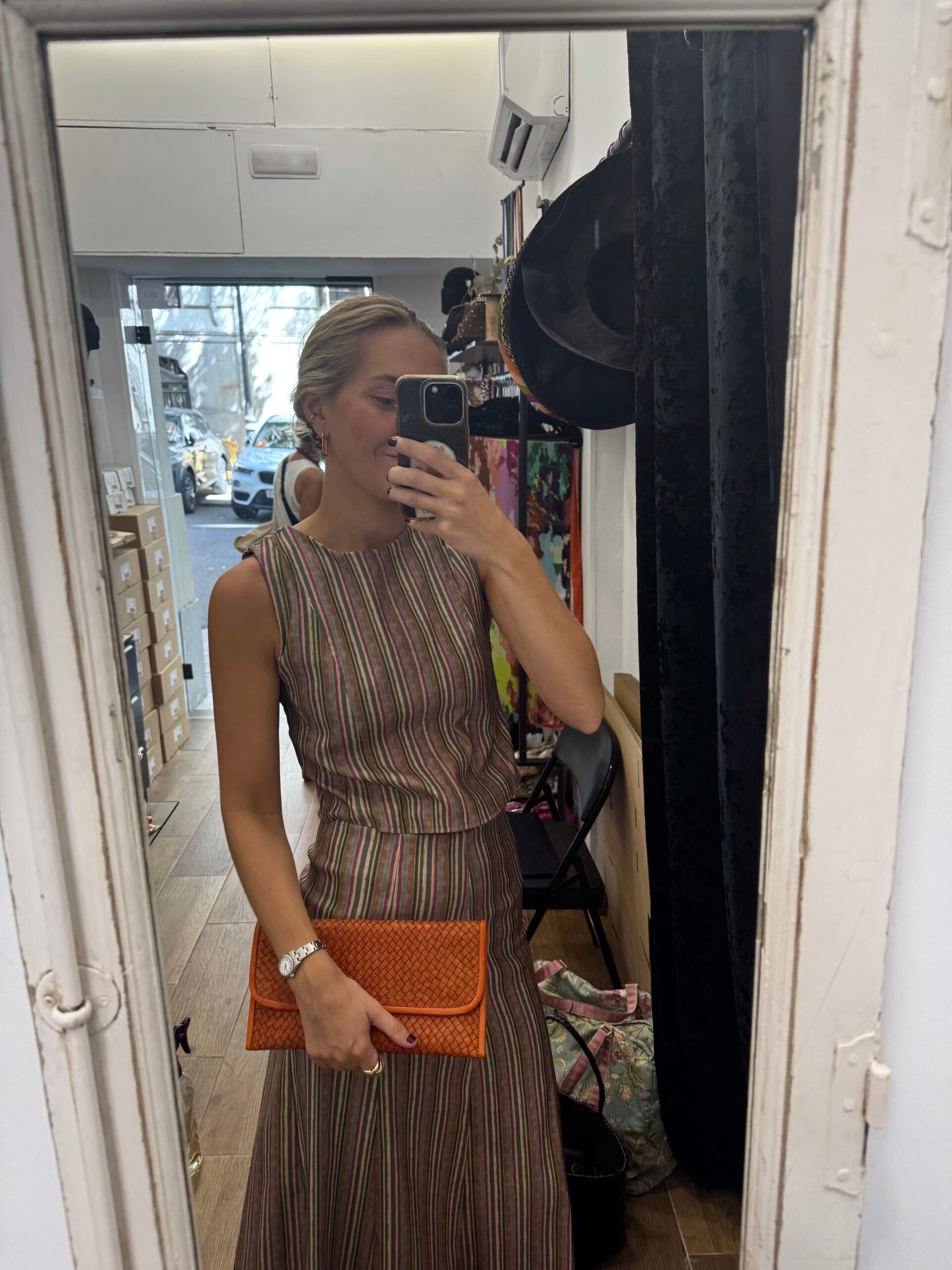 Bolso de mano de cuero trenzado con asa (varios colores)