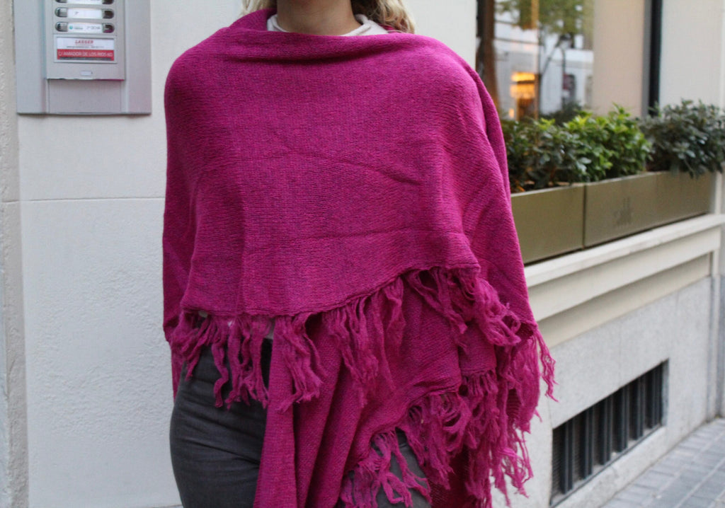 Xaile de lã Outlander - Rosa Magenta