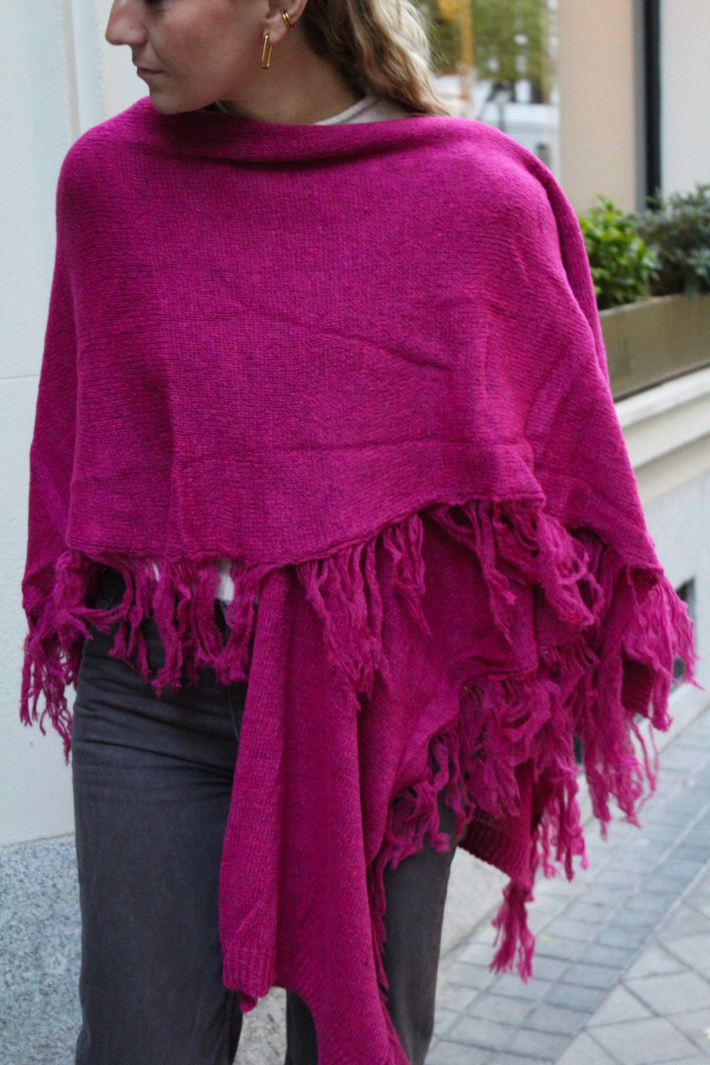 Xaile de lã Outlander - Rosa Magenta