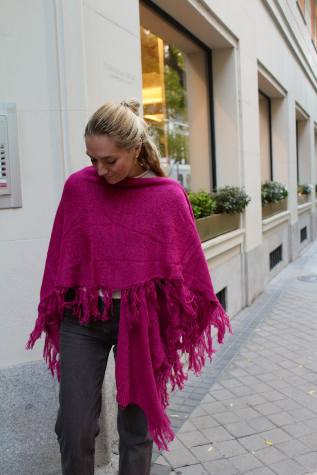 Xaile de lã Outlander - Rosa Magenta