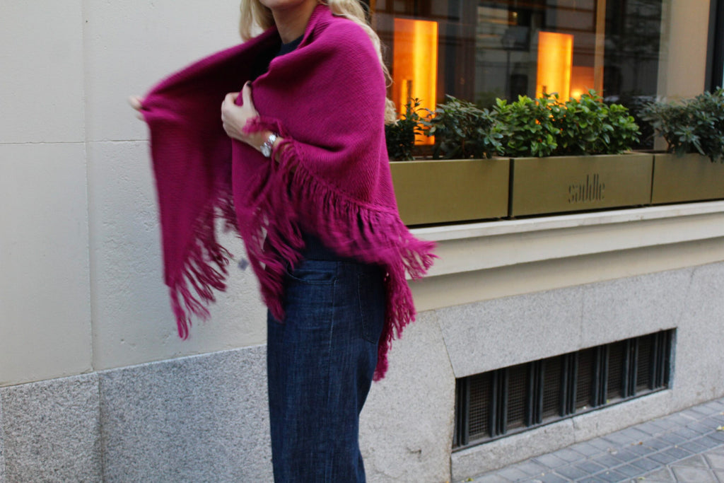 Xaile de lã Balmoral - Rosa Magenta