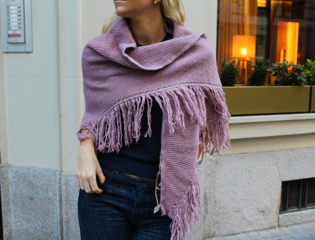 Chal de lana Balmoral - Rosa Malva