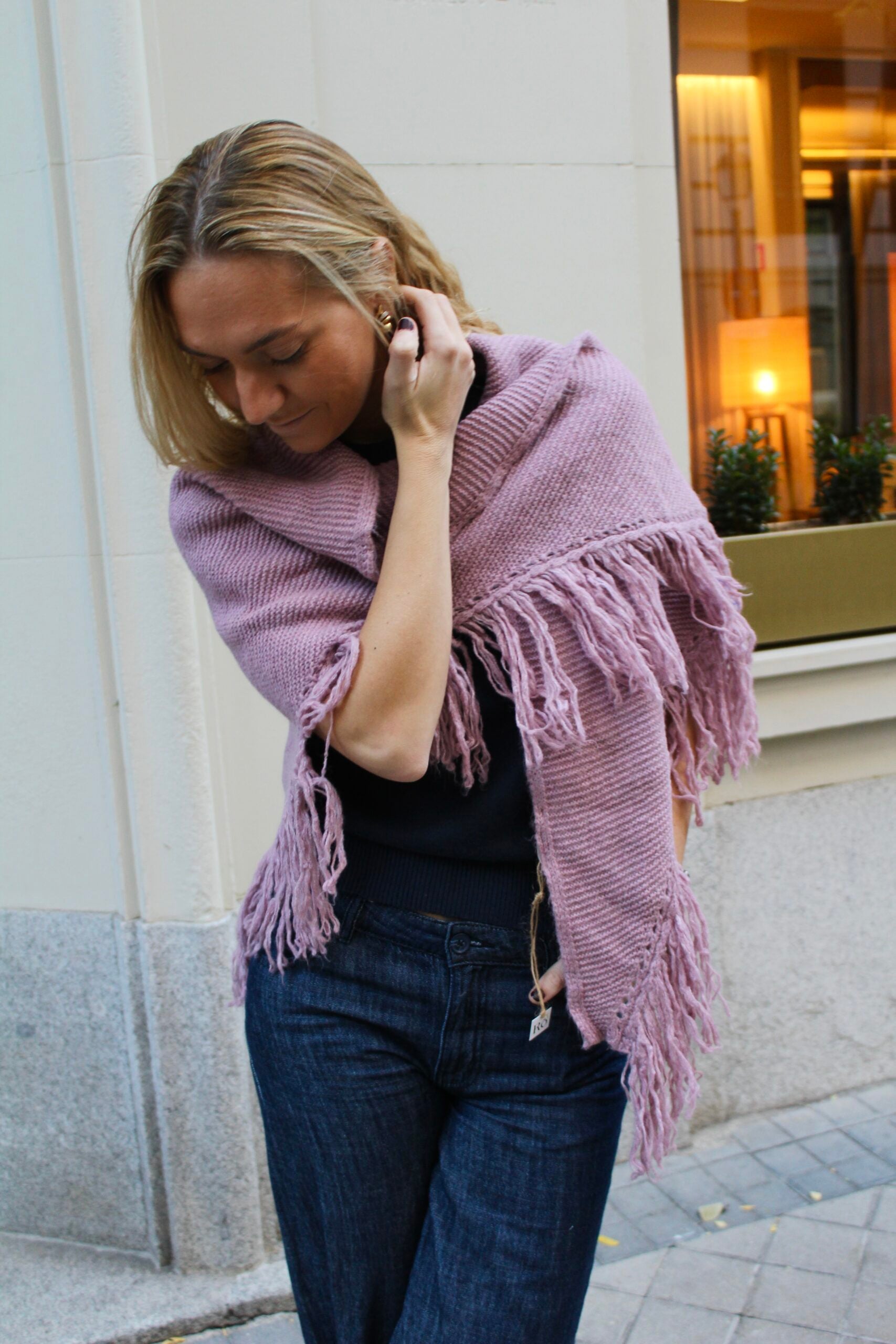 Chal de lana Balmoral - Rosa Malva