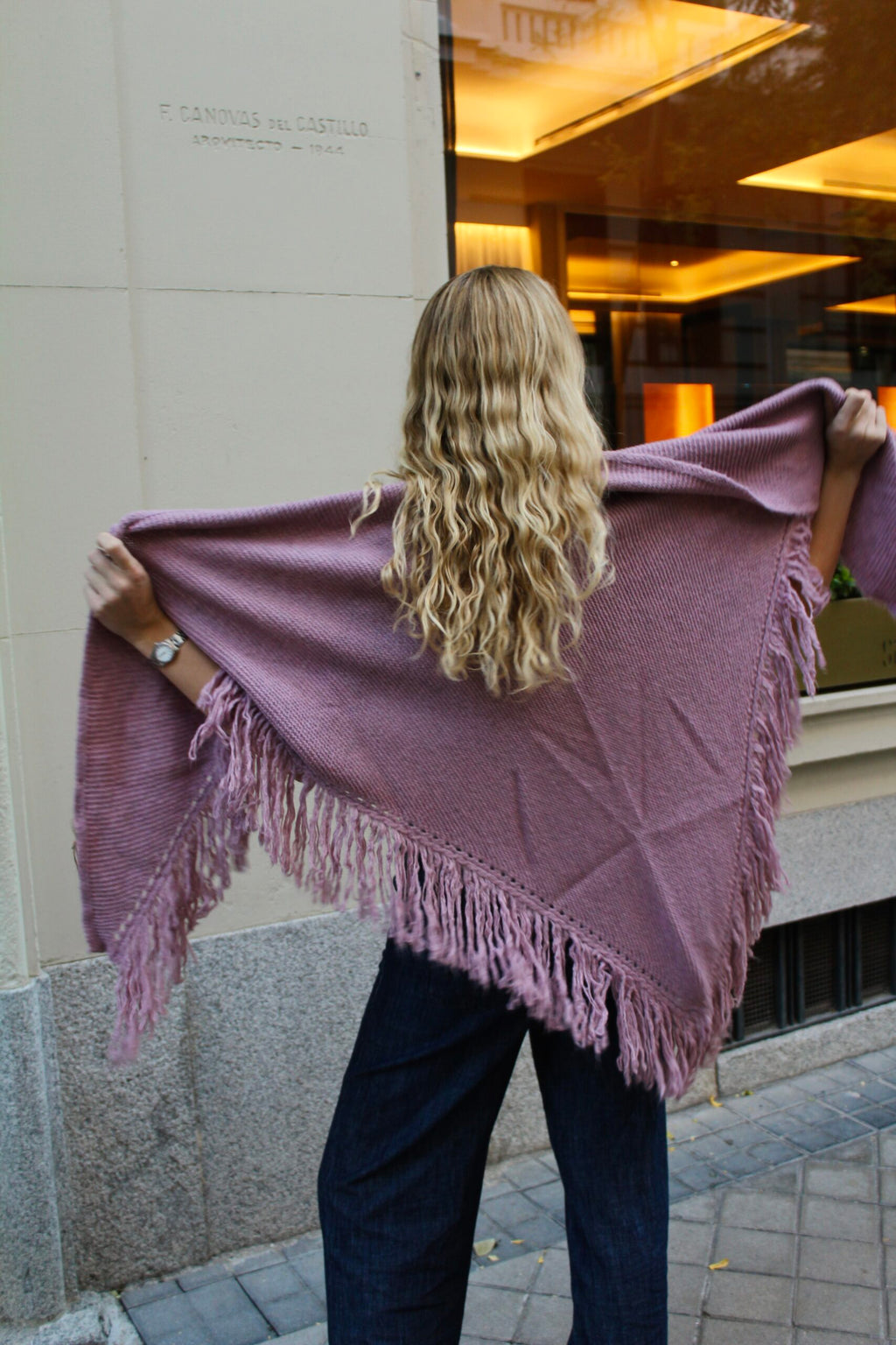 Chal de lana Balmoral - Rosa Malva