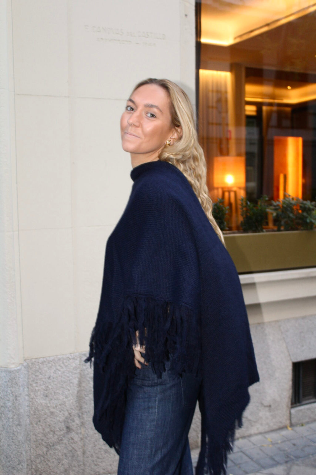 Chal de lana Outlander - Azul Marino