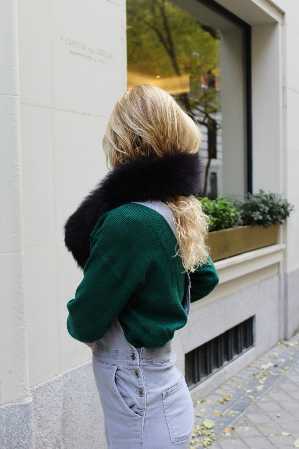 Cuello Verbier de pelo natural de Zorro 100% - Berenjena