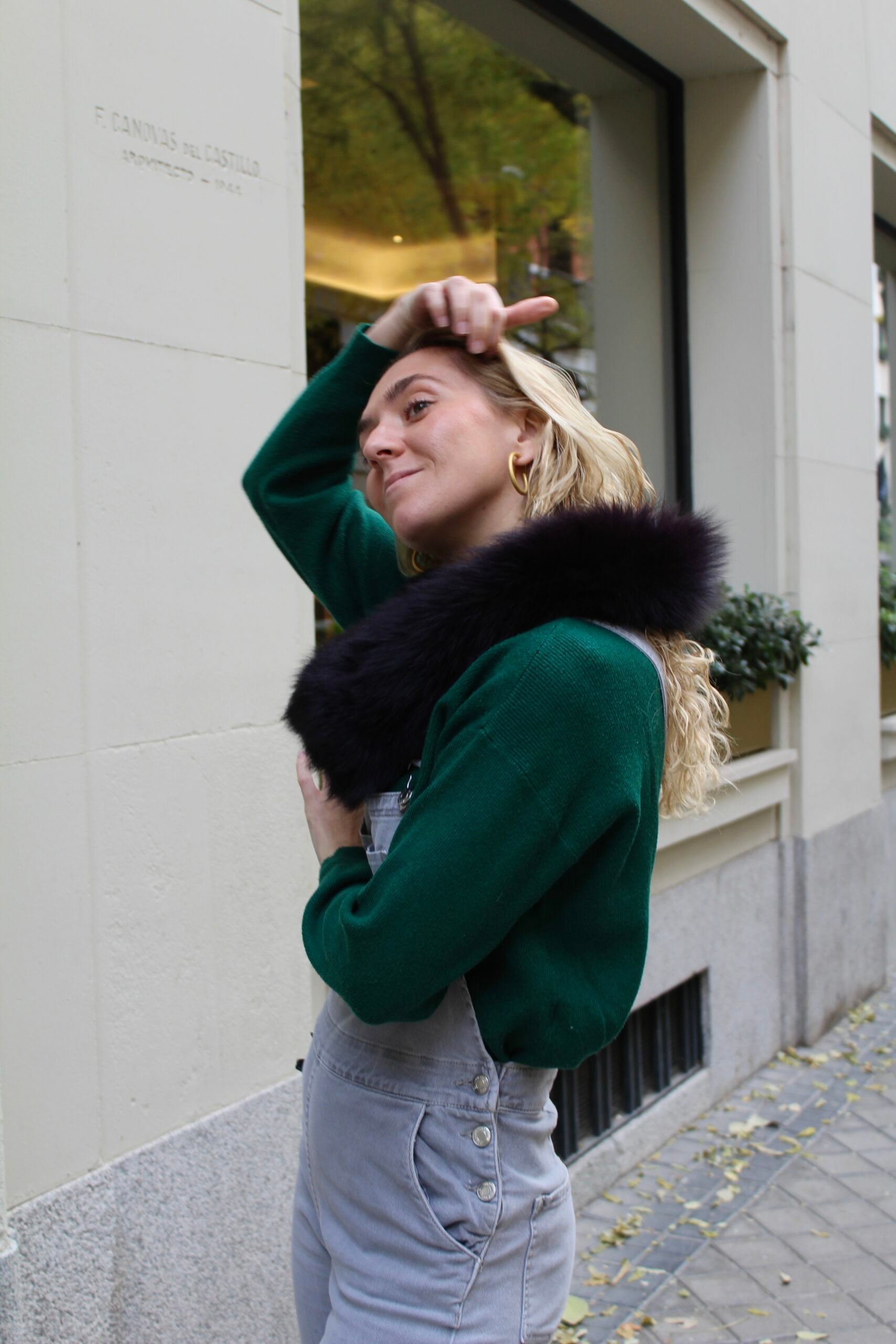 Cuello Verbier de pelo natural de Zorro 100% - Berenjena