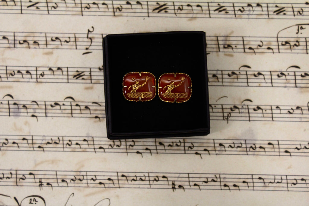 Gemelos vintage de Tenis de esmalte