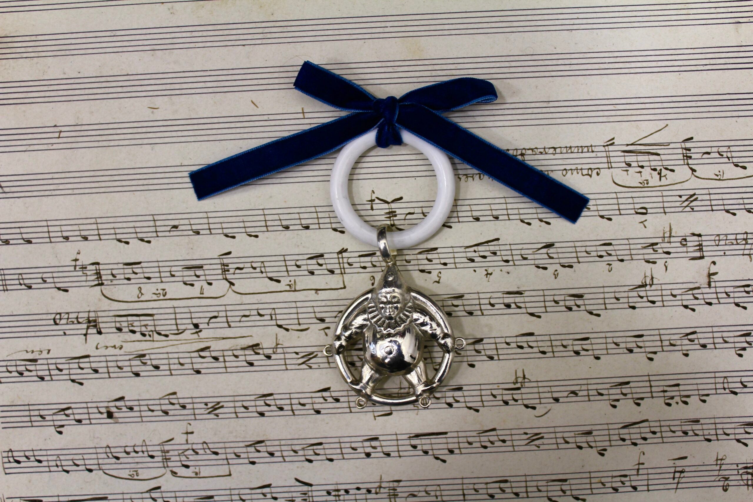 Sonajero vintage de Payaso - Lazo de color personalizable