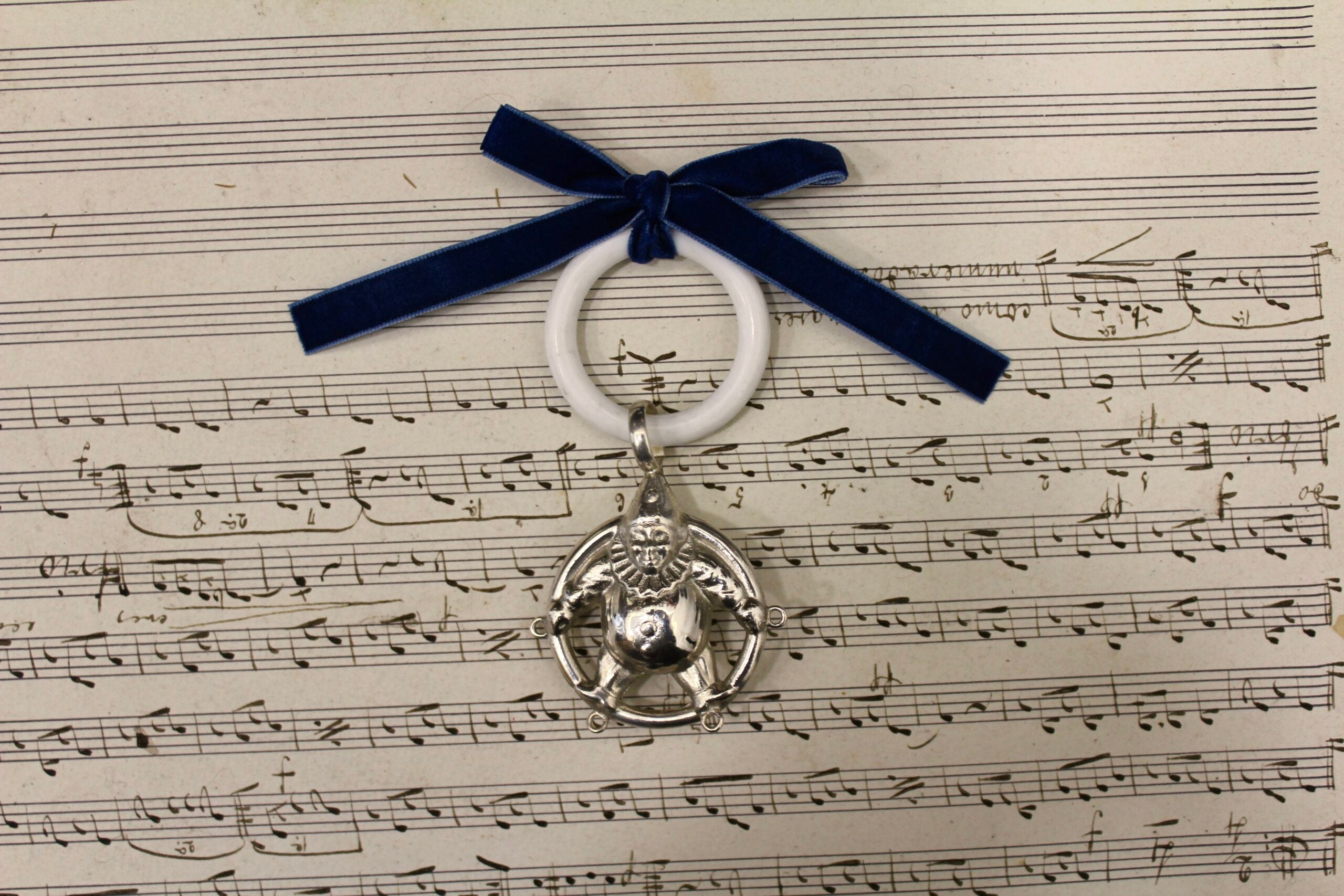 Sonajero vintage de Payaso - Lazo de color personalizable