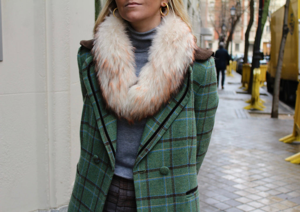 Cuello Verbier de pelo natural de Marmota 100% - Blanco