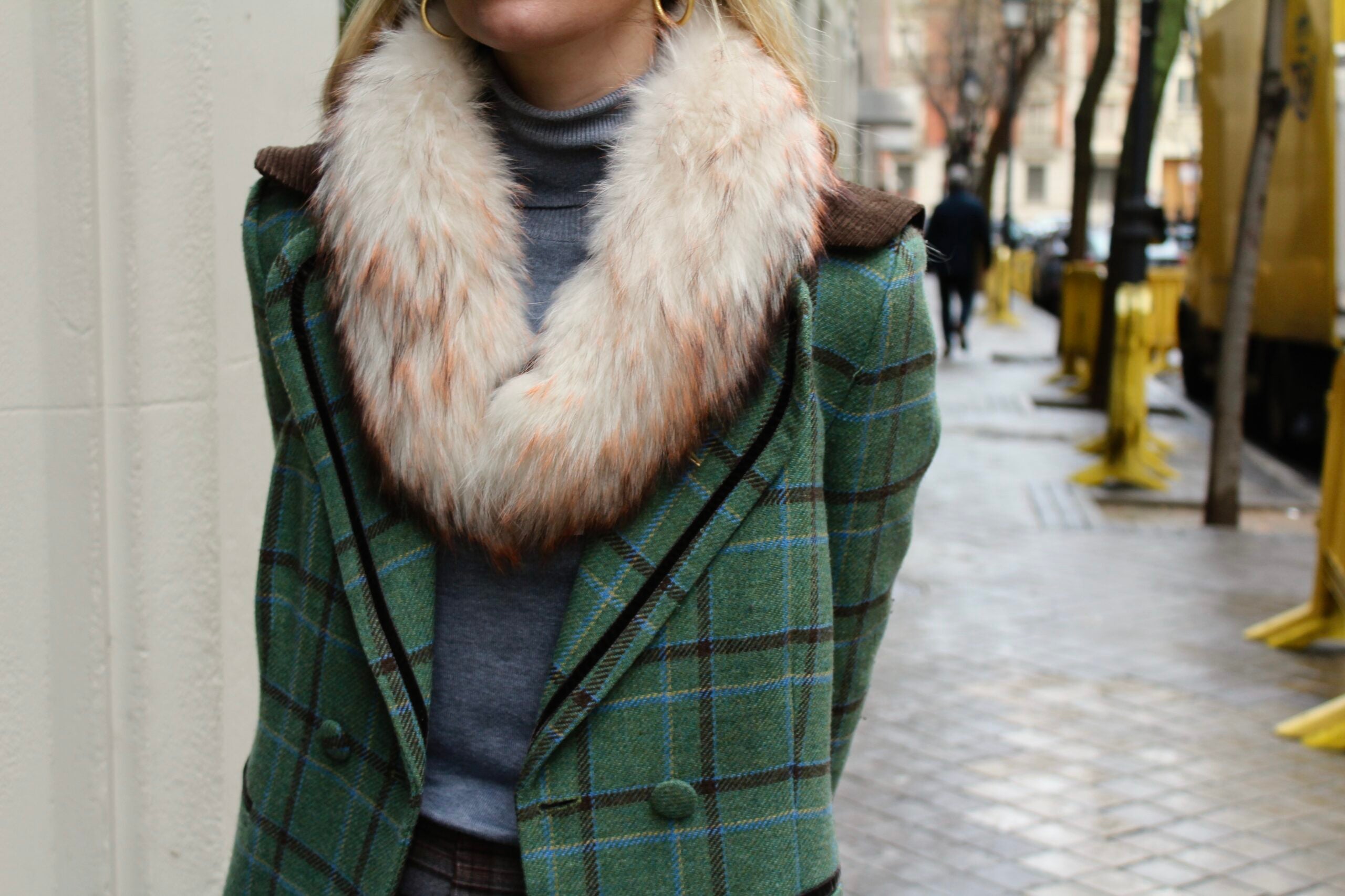 Cuello Verbier de pelo natural de Marmota 100% - Blanco