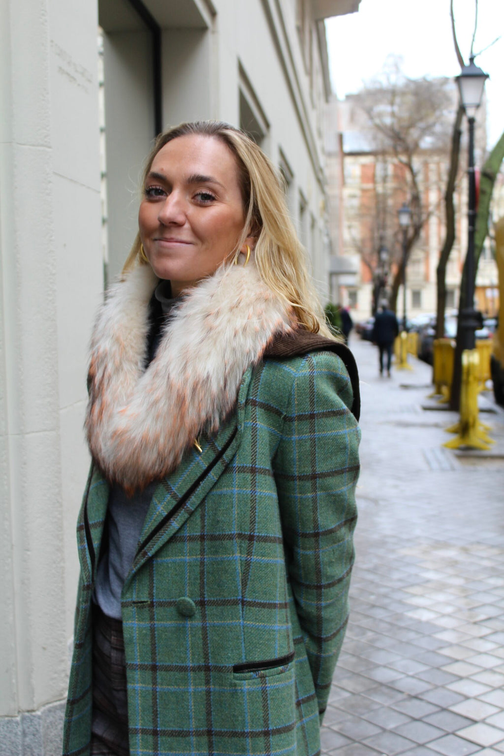 Cuello Verbier de pelo natural de Marmota 100% - Blanco