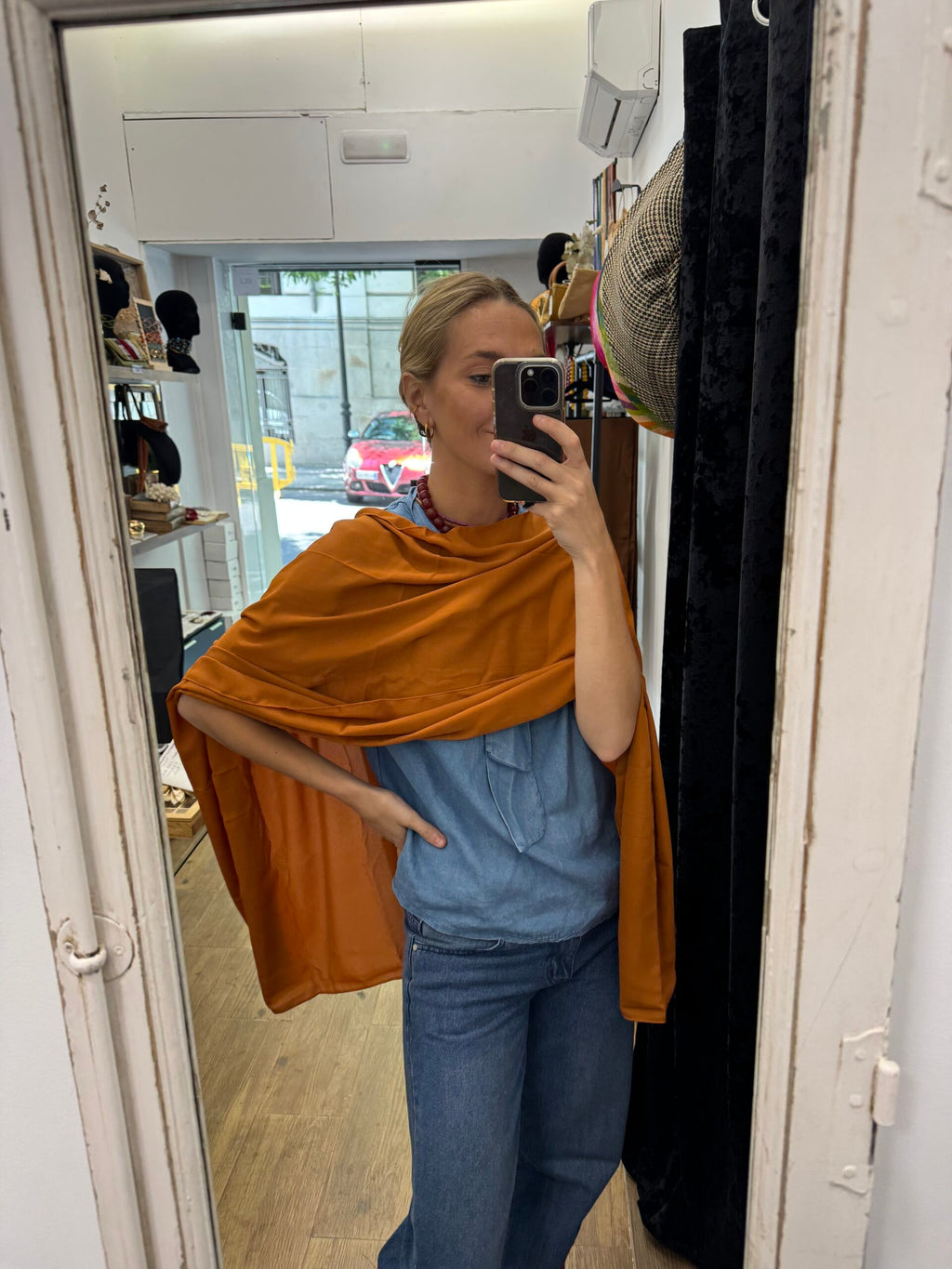 Chal de crepe - Naranja Caldera