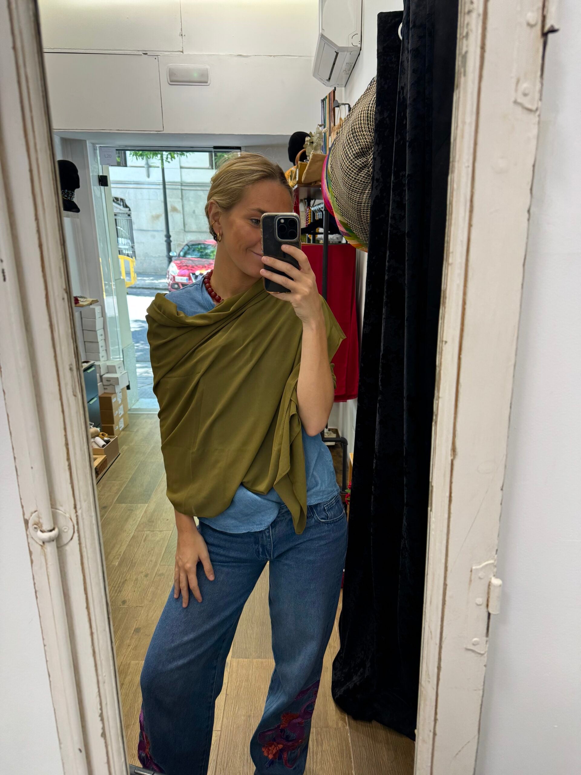 Chal de crepe - Caqui