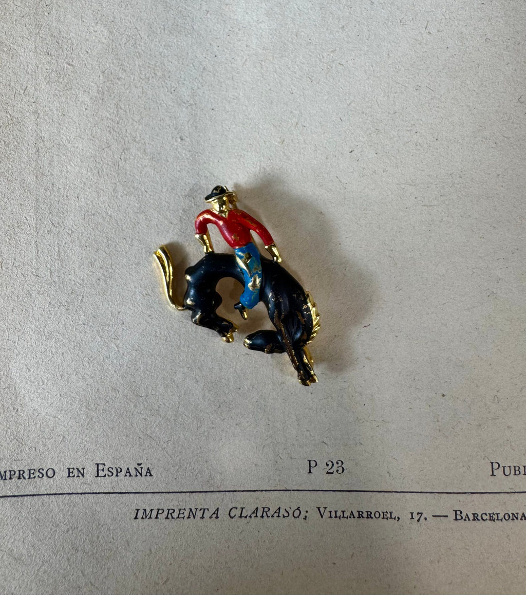 Broche vintage rodeo esmaltado