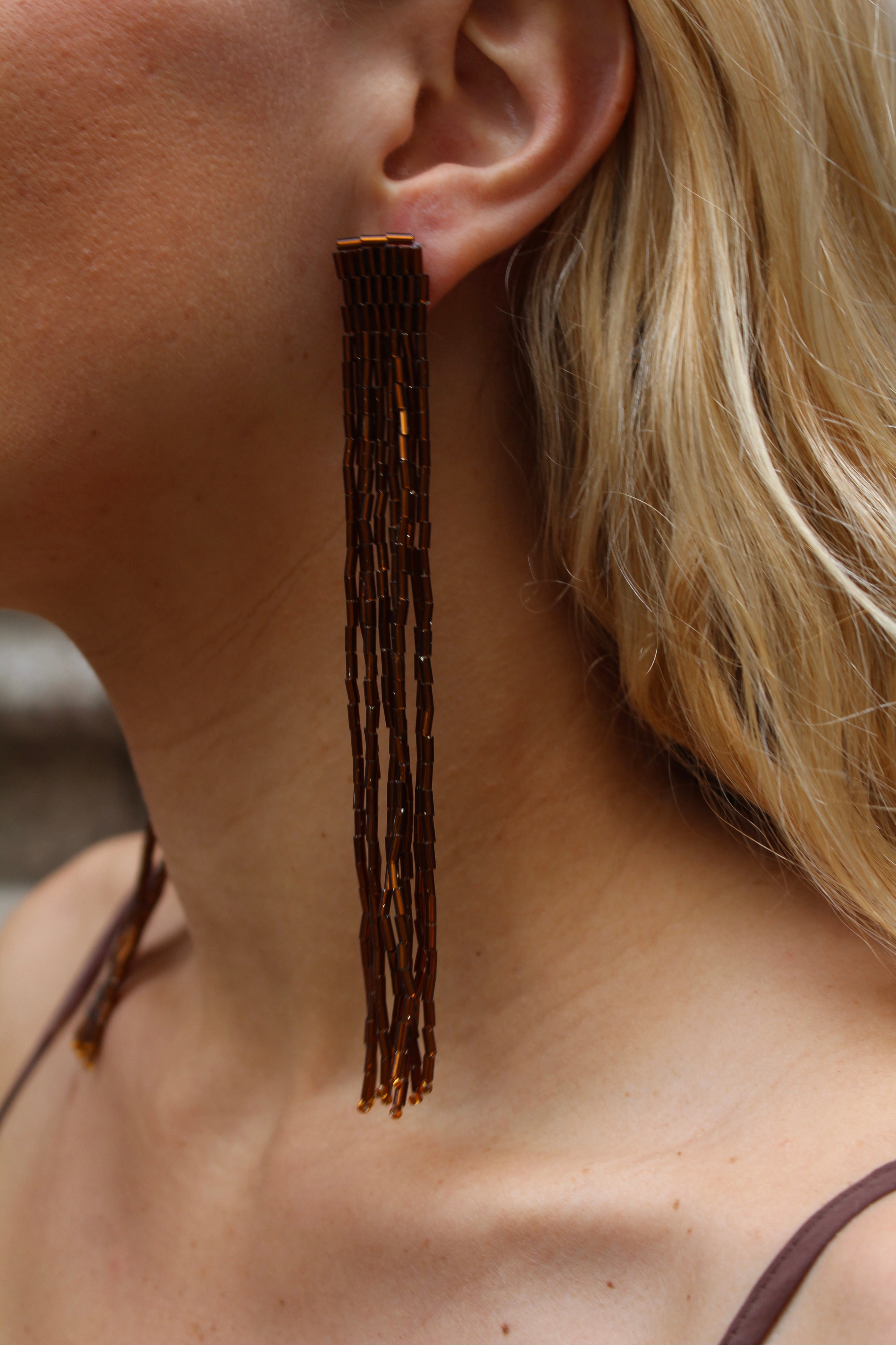 Pendientes Cascada Ocre
