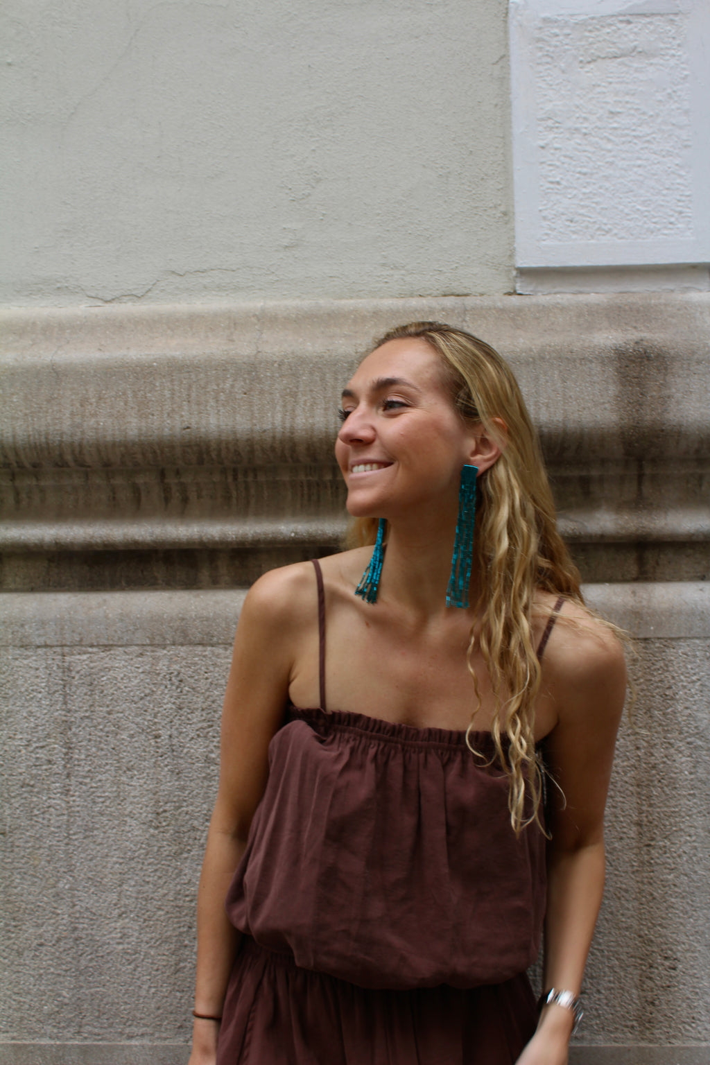 Pendientes Cascada Azul Claro