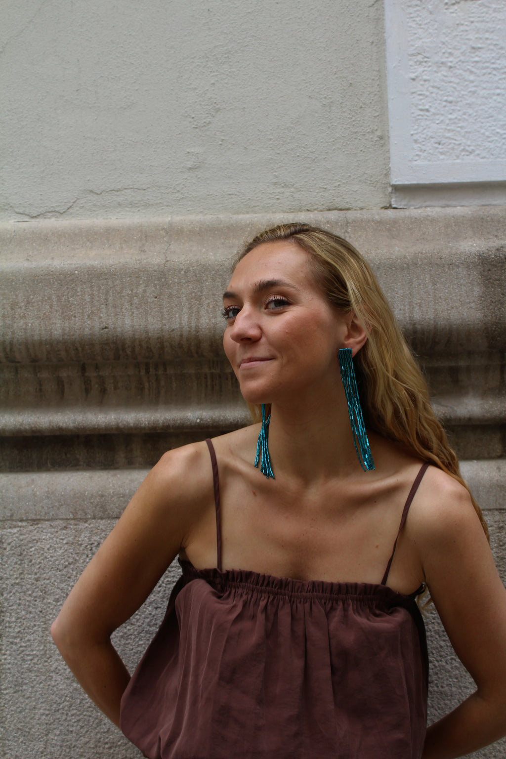 Pendientes Cascada Azul Claro