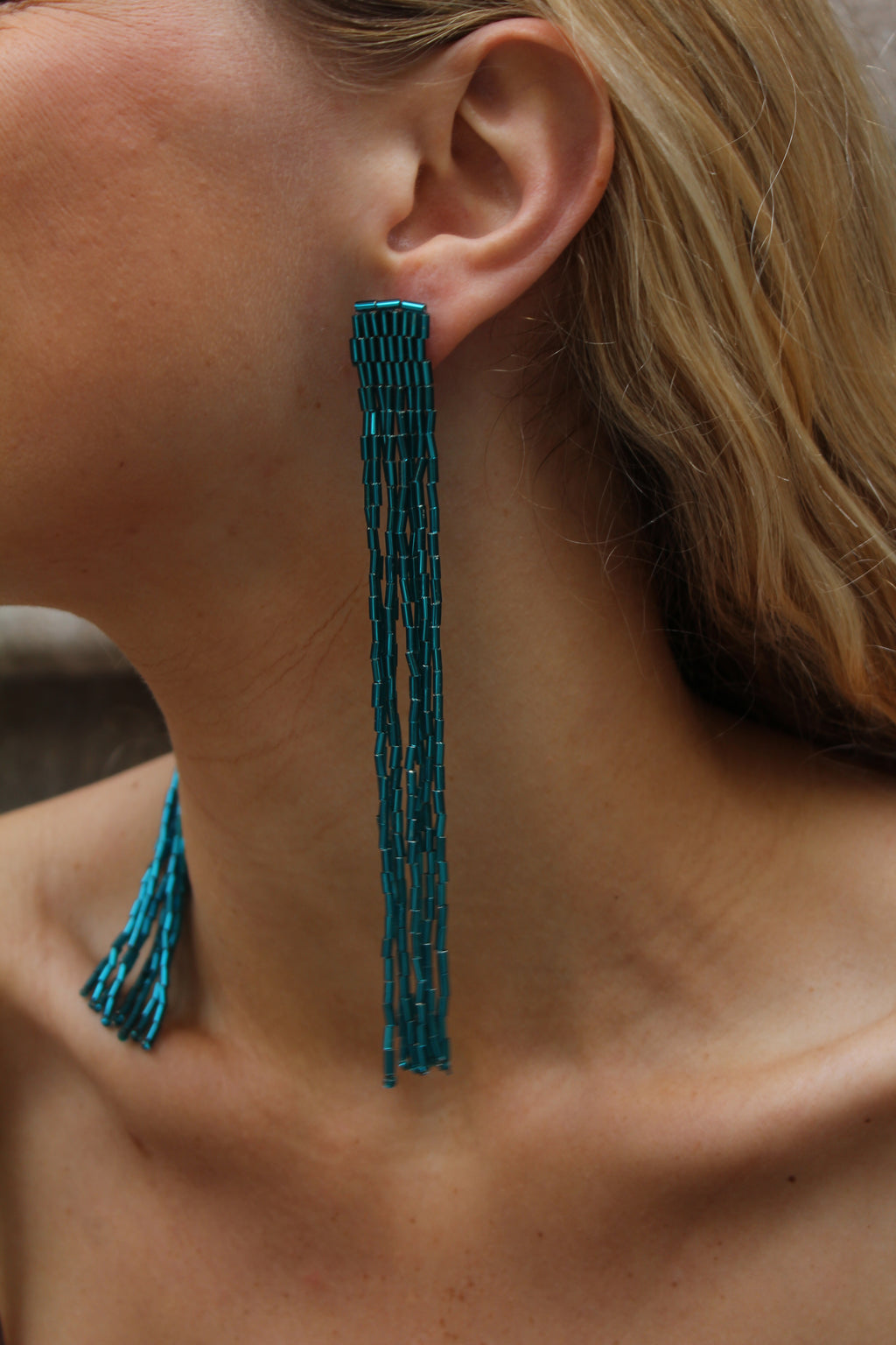 Pendientes Cascada Azul Claro