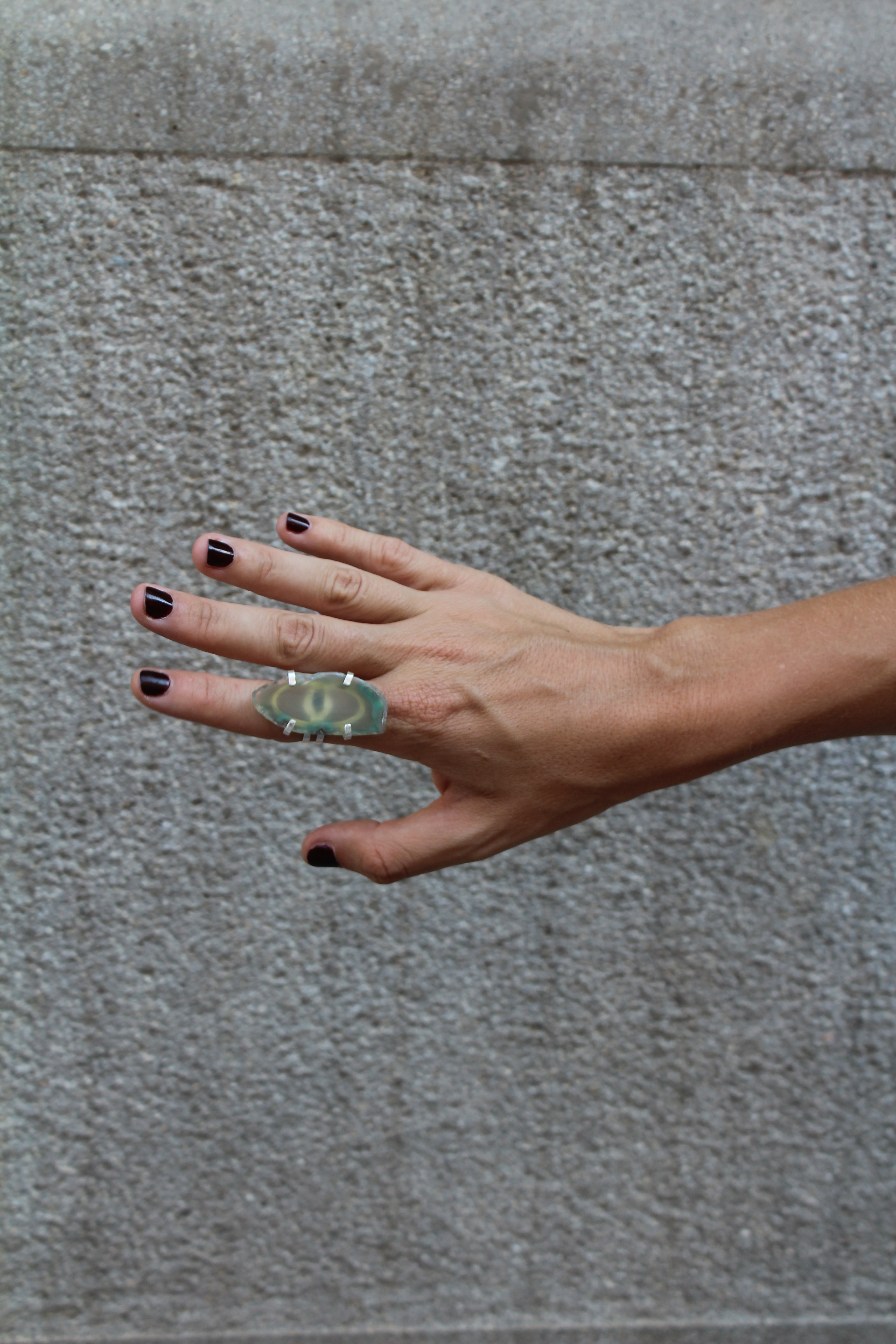 Anillo Ágata - Verde Agua 01