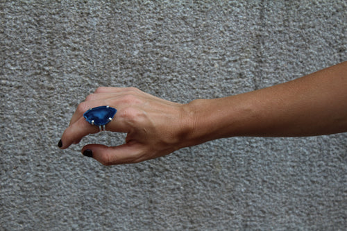 Anillo Ágata - Azul Oscuro 01