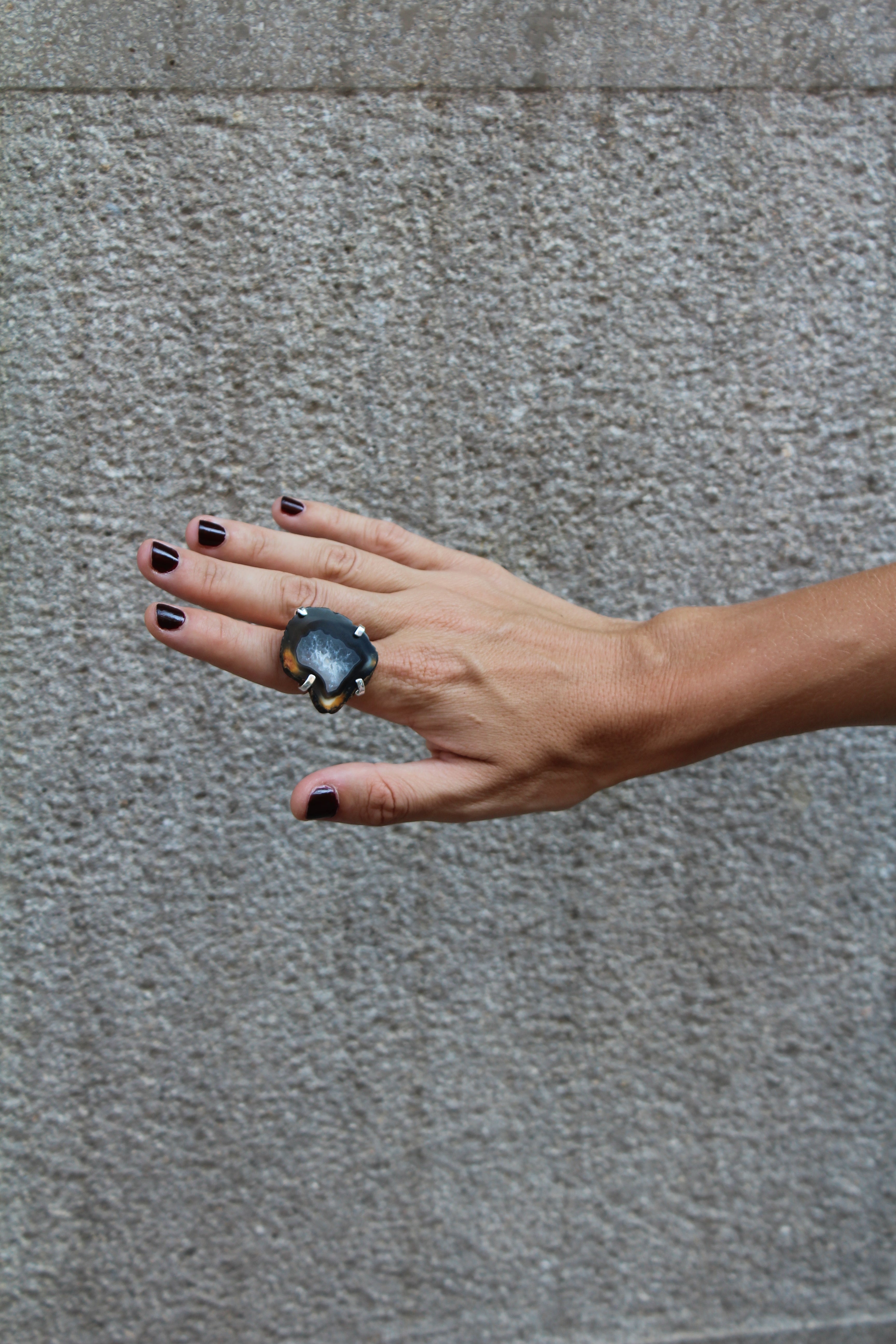 Anillo Ágata - Marrón y Negro 01