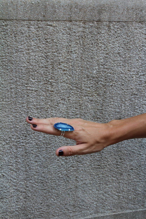 Anillo Ágata - Azul Oscuro 02