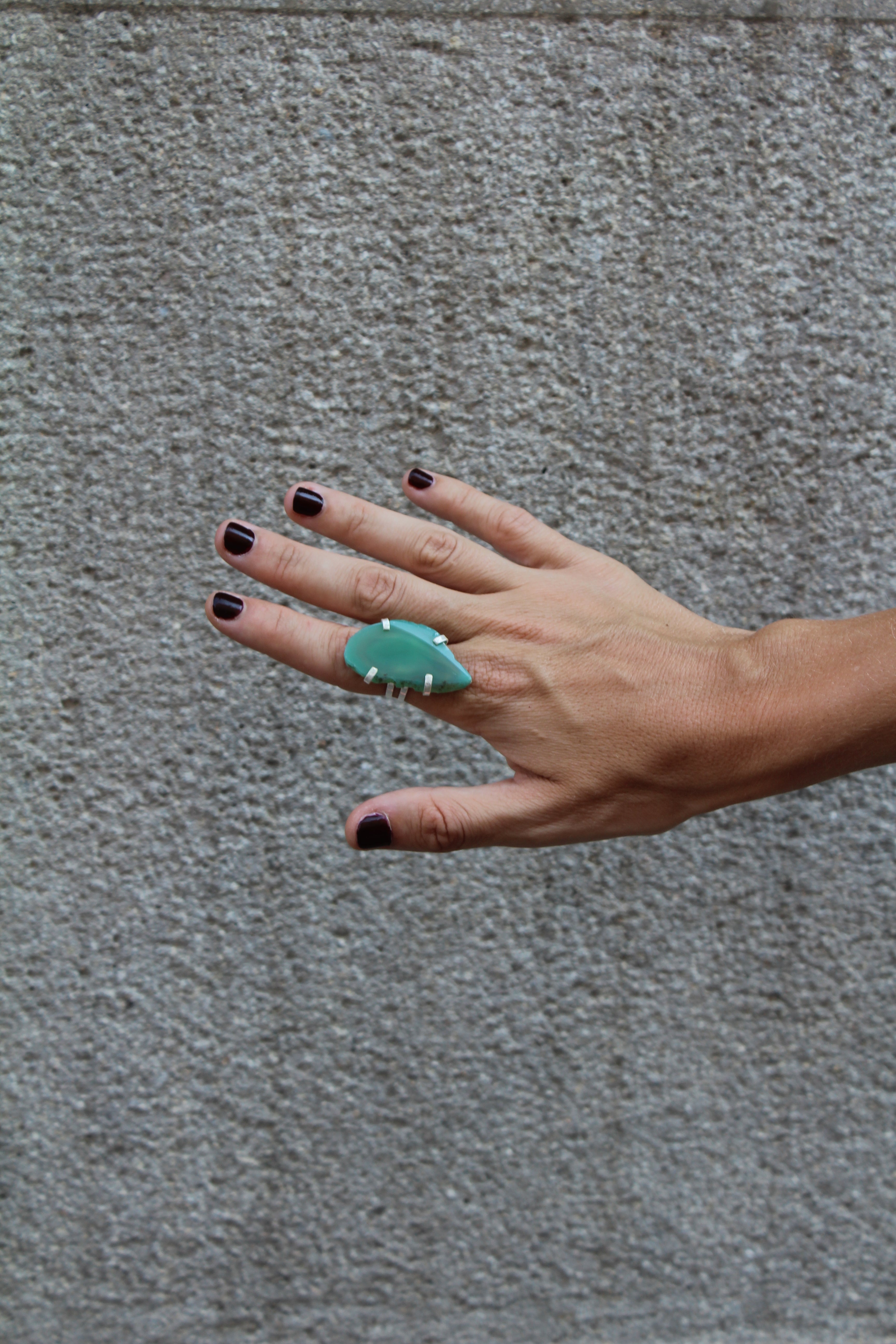 Anillo Ágata - Verde Agua 02