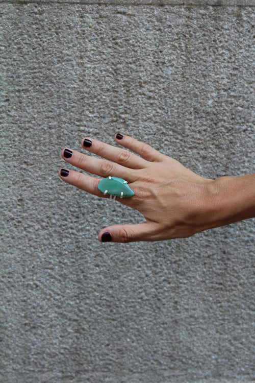 Anillo Ágata - Verde Agua 02