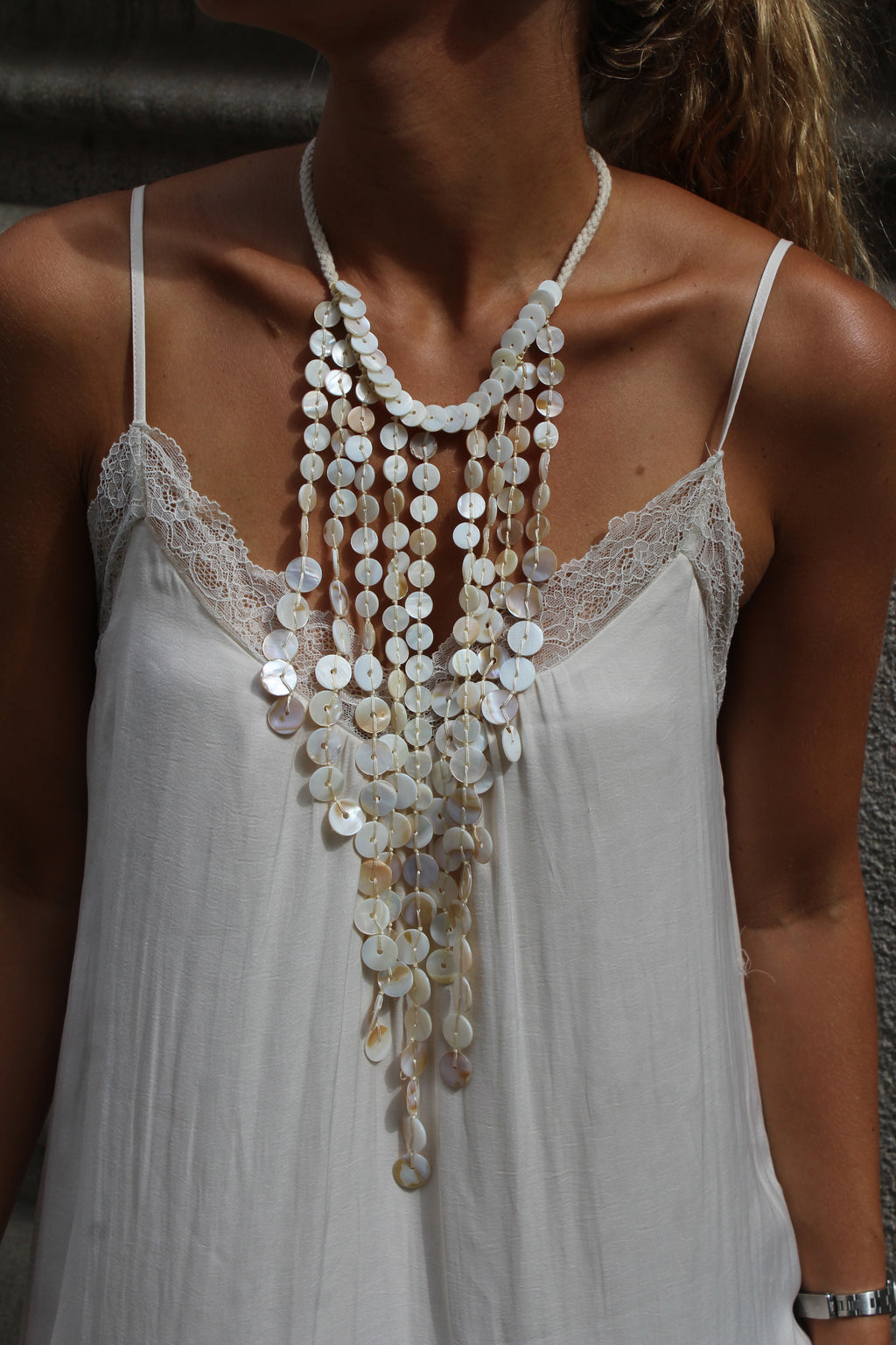 Collar Cascada Blanco