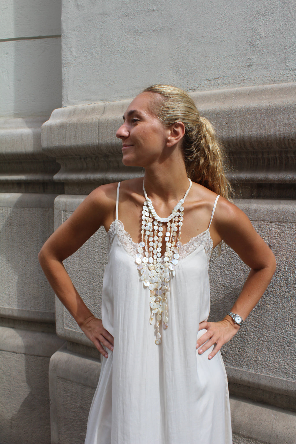 Collar Cascada Blanco