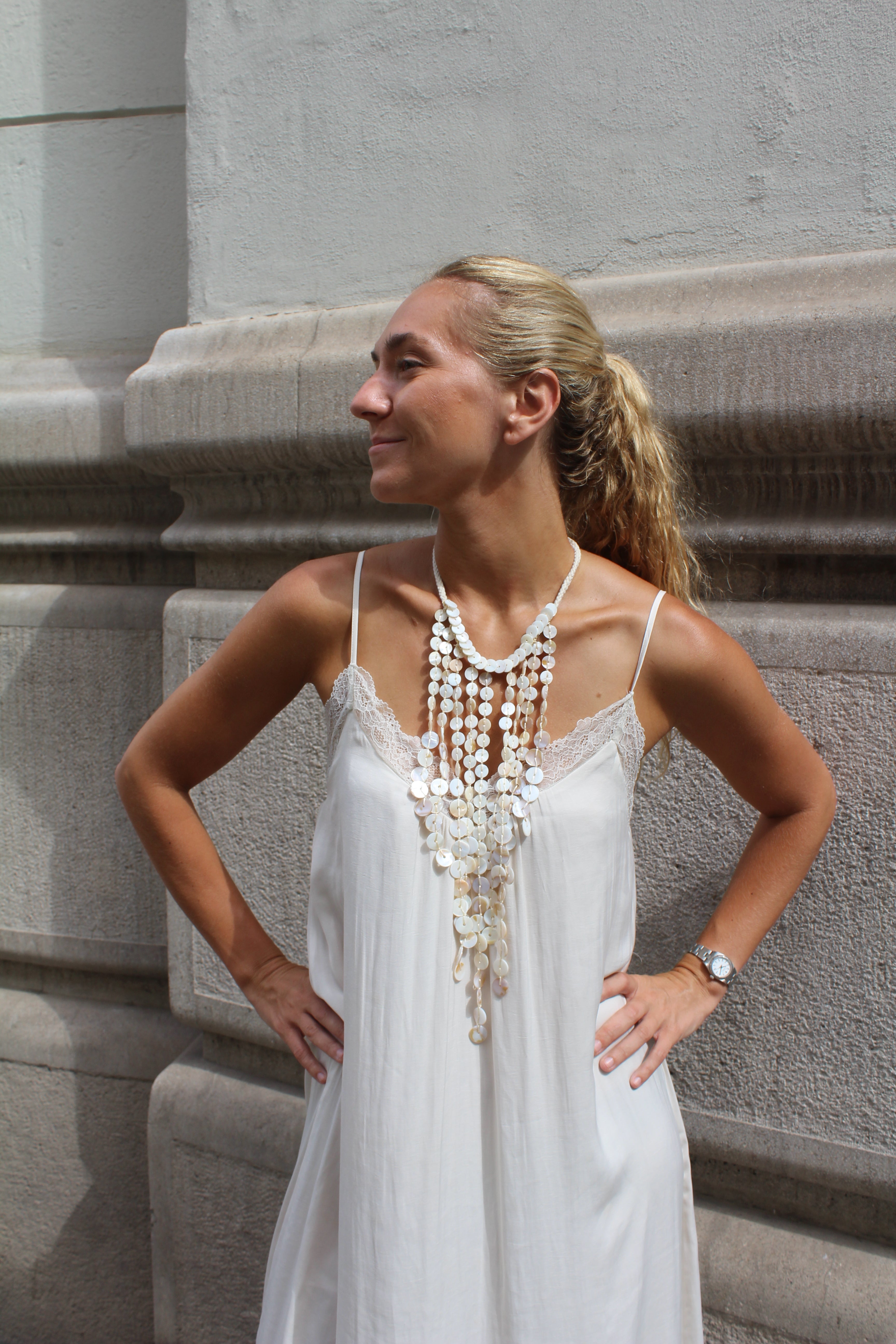 Collar Cascada Blanco