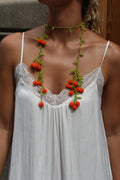 Collar Cuentas Naranja