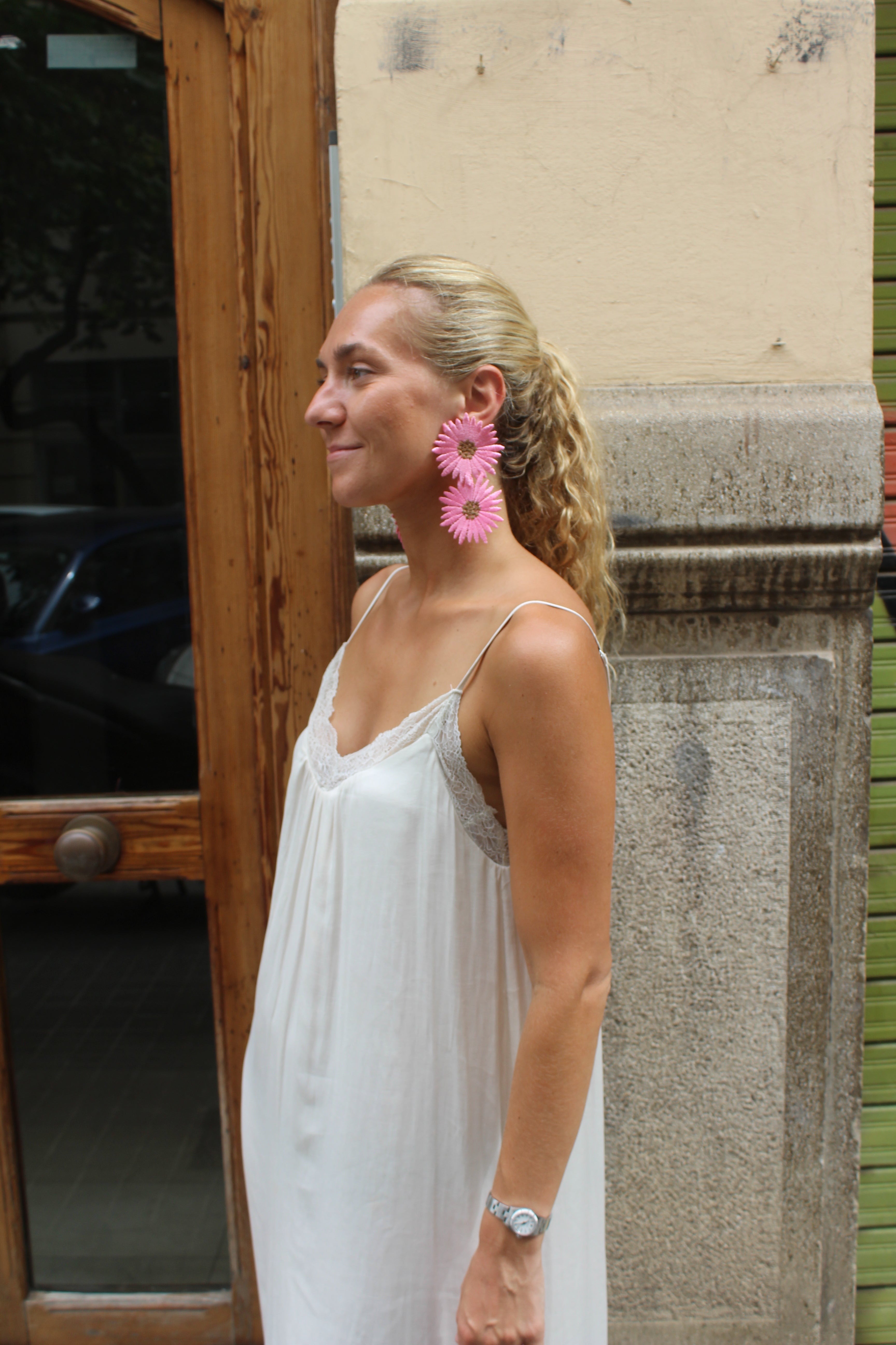 Pendientes Girasol Rosa