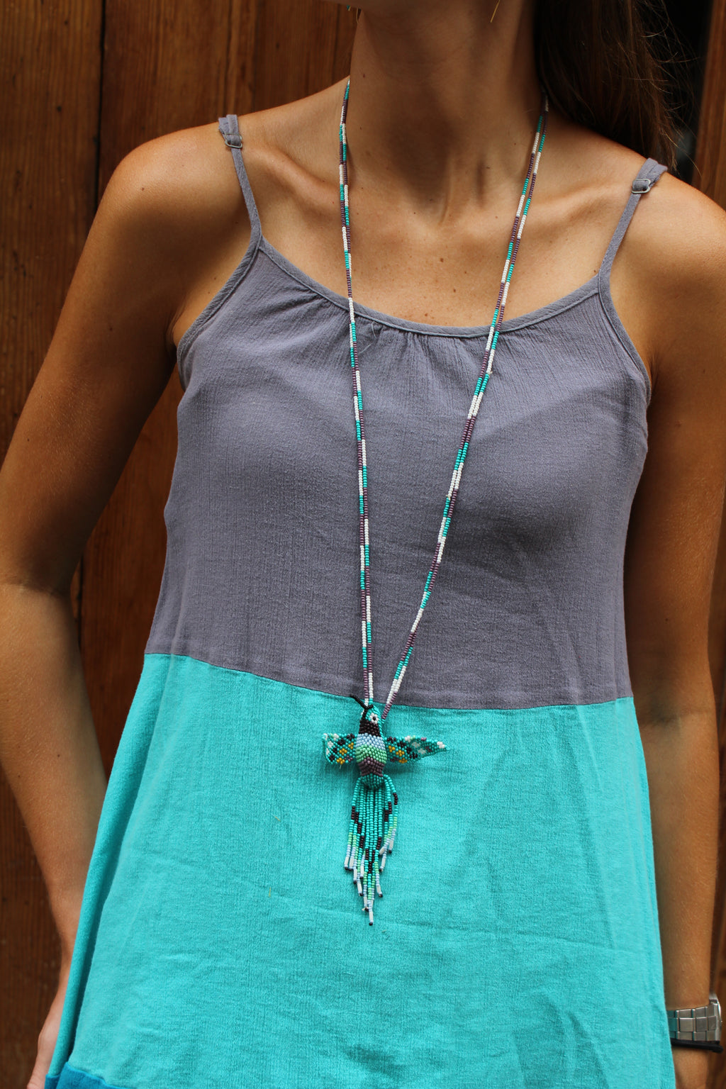 Collar de cuentas de colores Pájaro