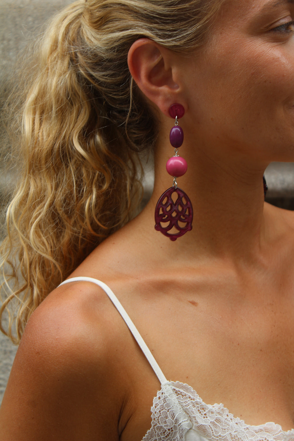 Pendientes Madagascar Rosa