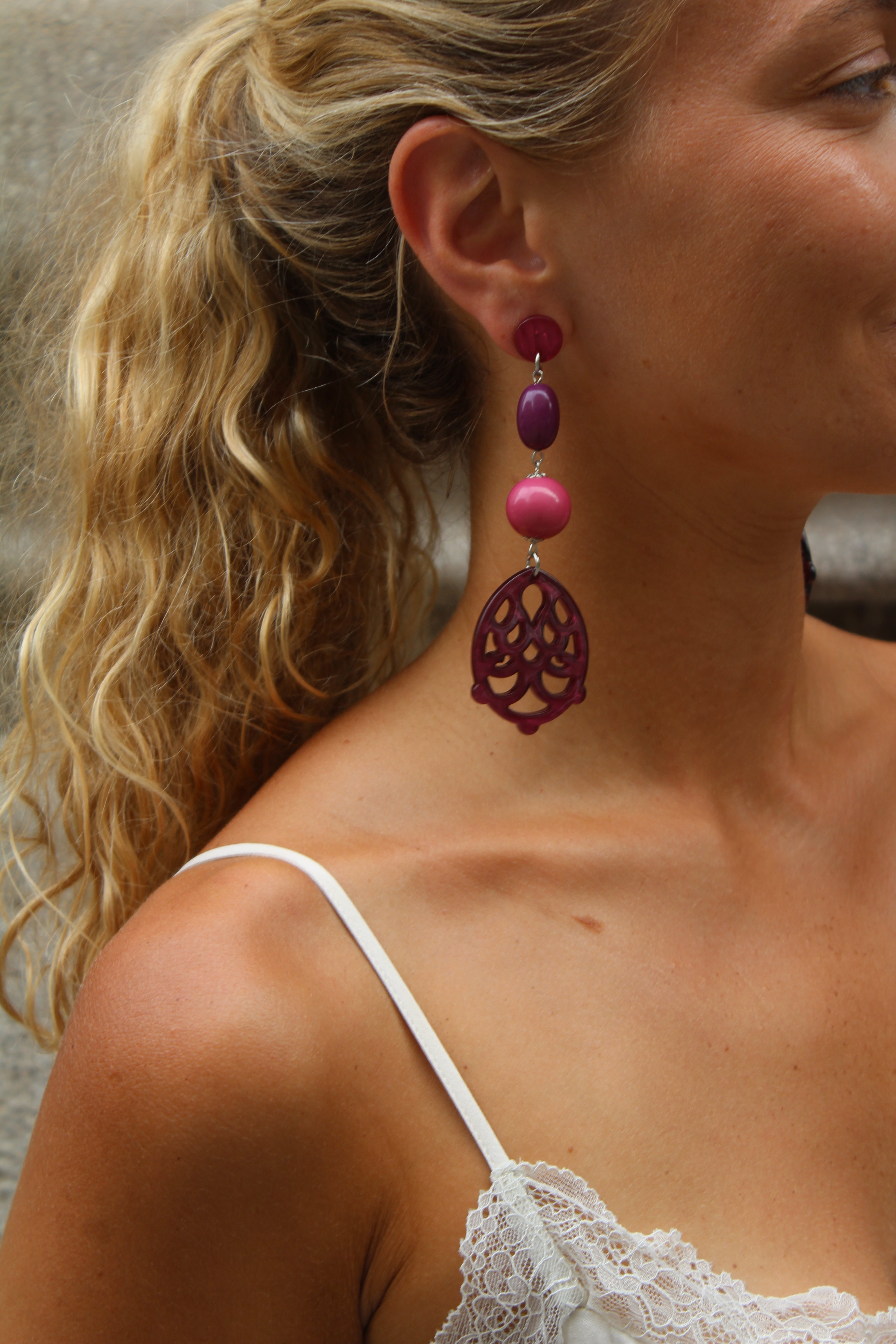 Pendientes Madagascar Rosa
