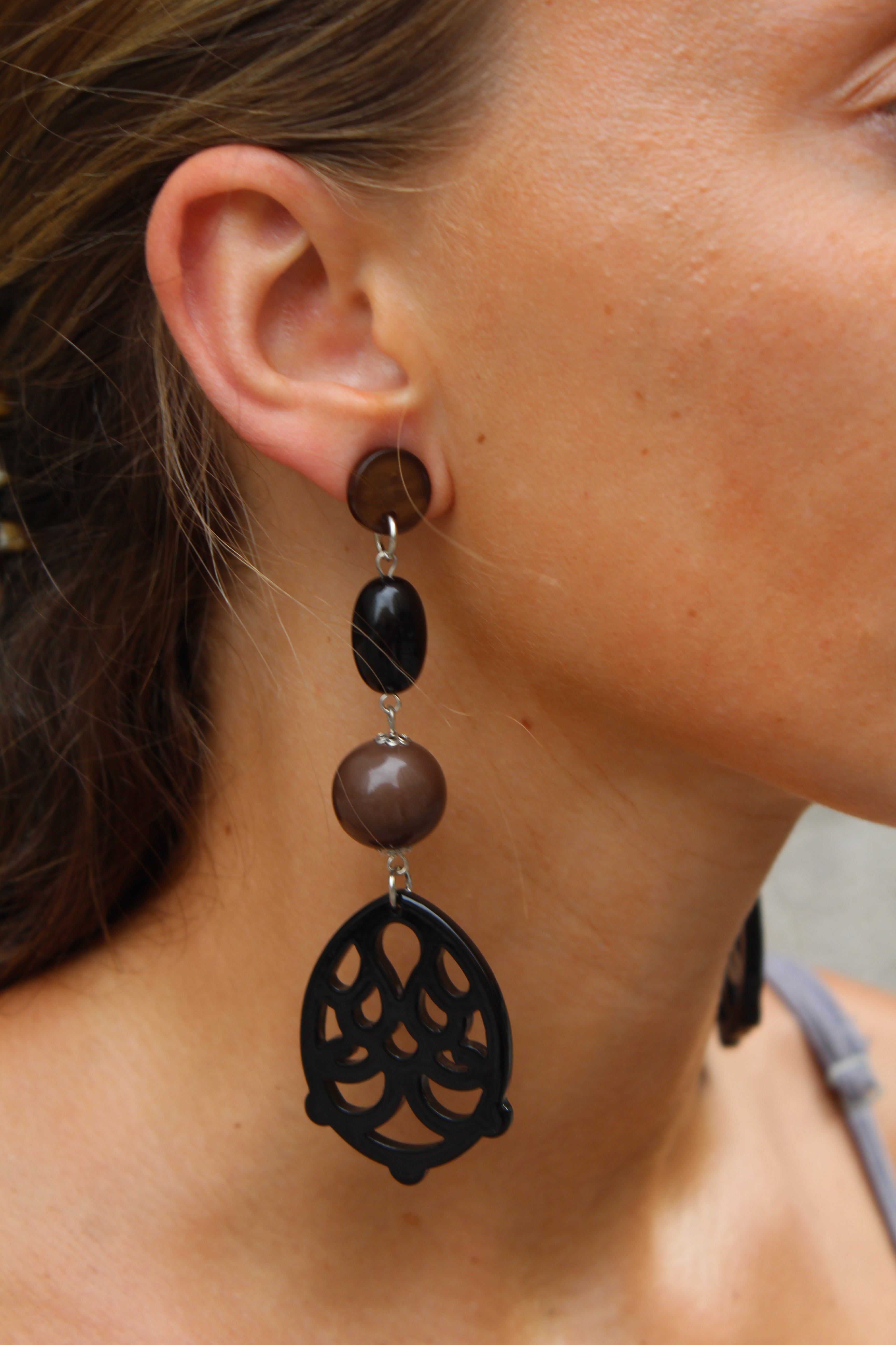 Pendientes Madagascar Marrón y negro