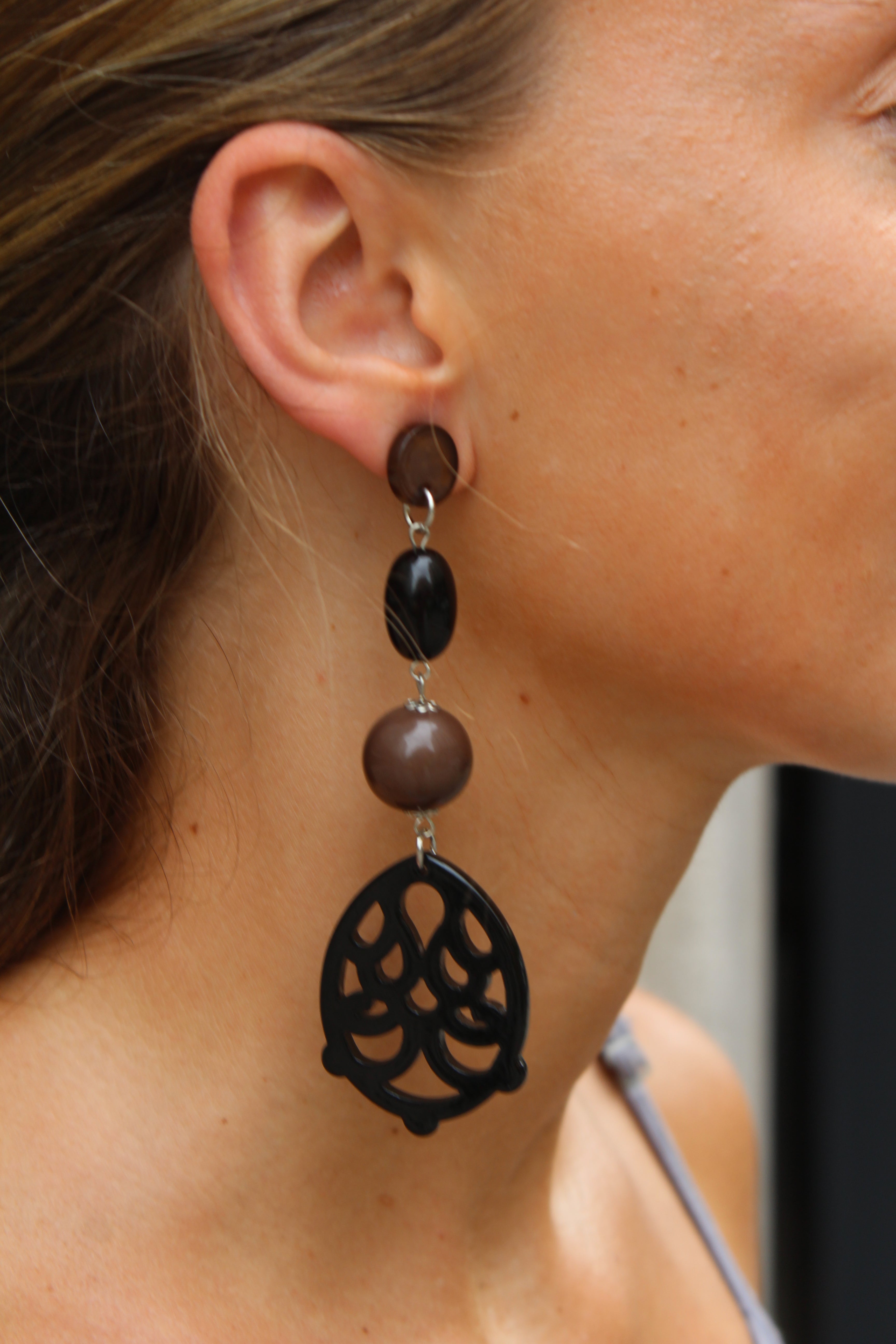 Pendientes Madagascar Marrón y negro