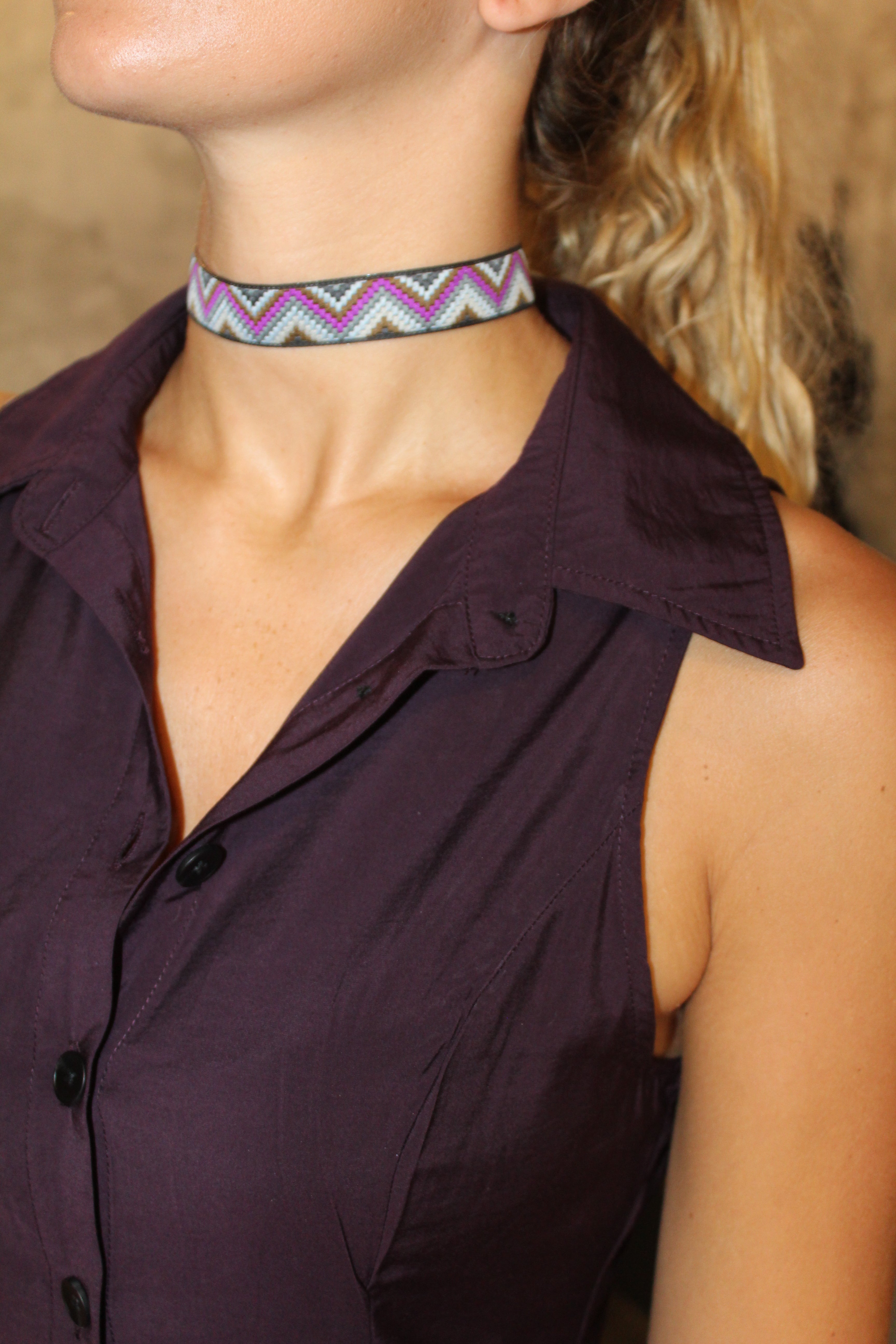 Chocker de tela Morado y Lila