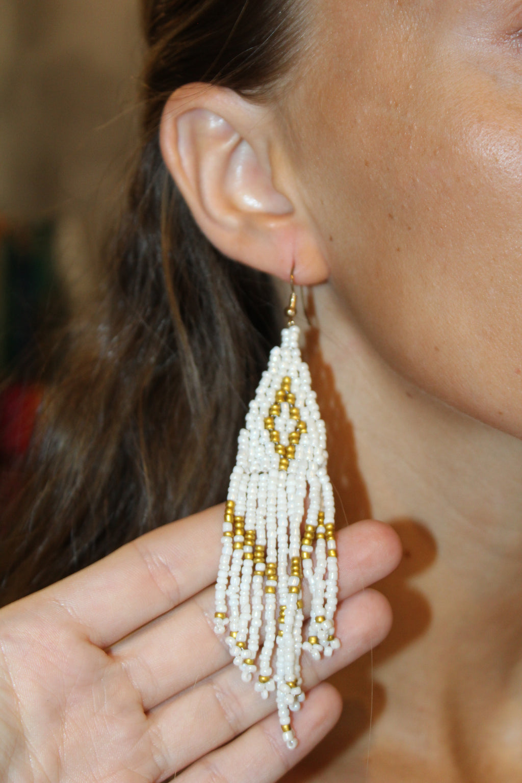 Pendientes Cuentas Blancos
