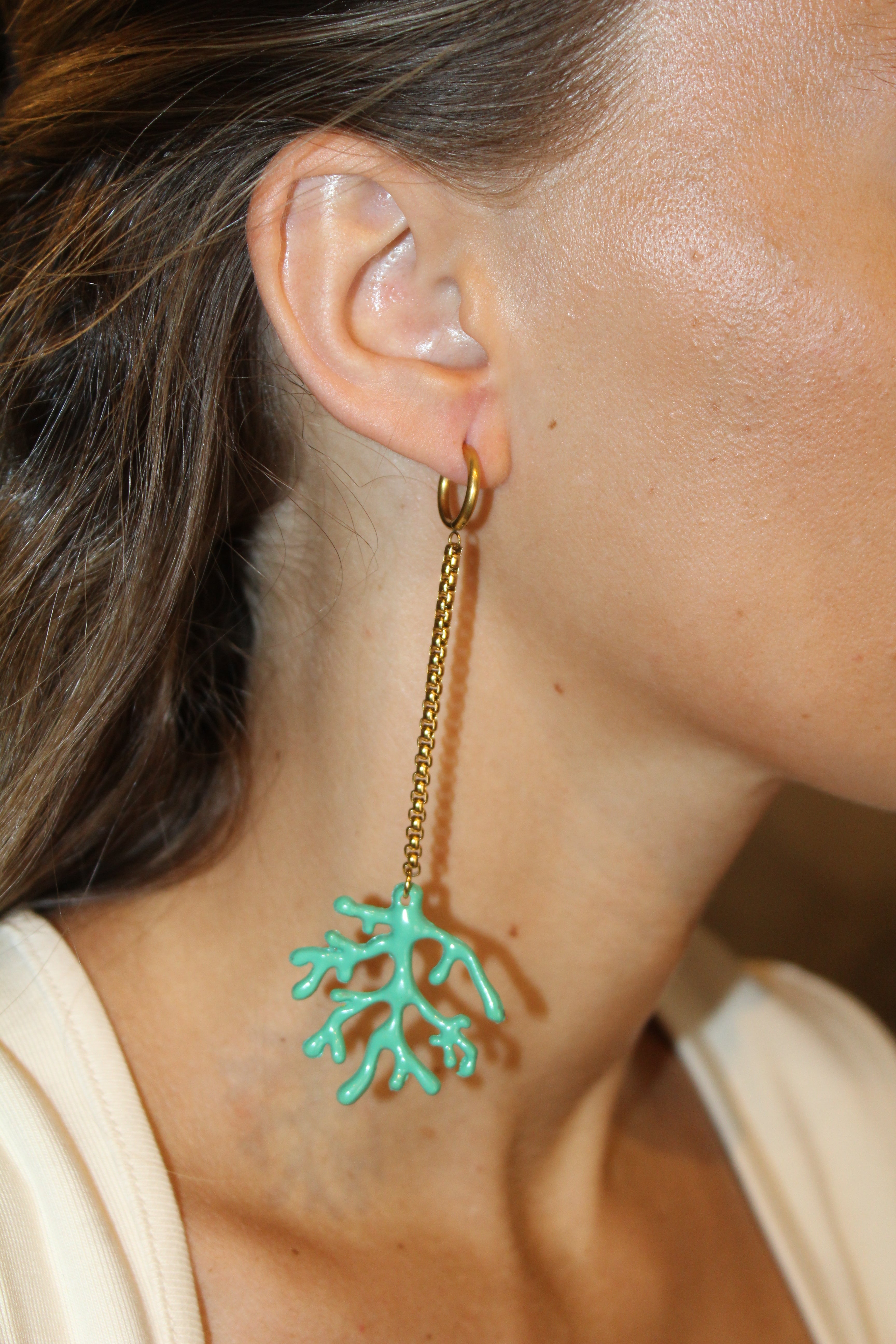 Pendientes Coral Turquesa
