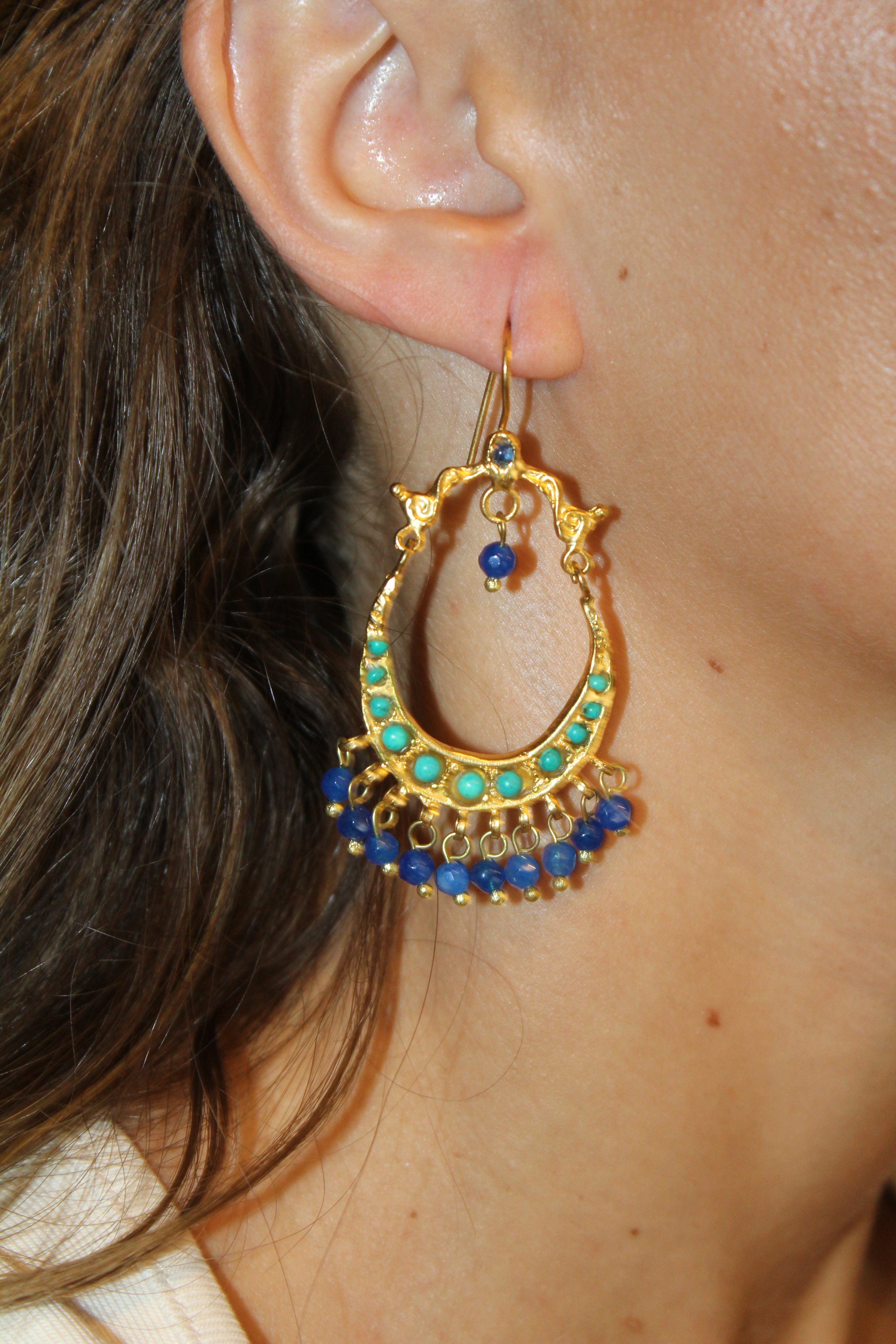 Pendientes Chennai Azul