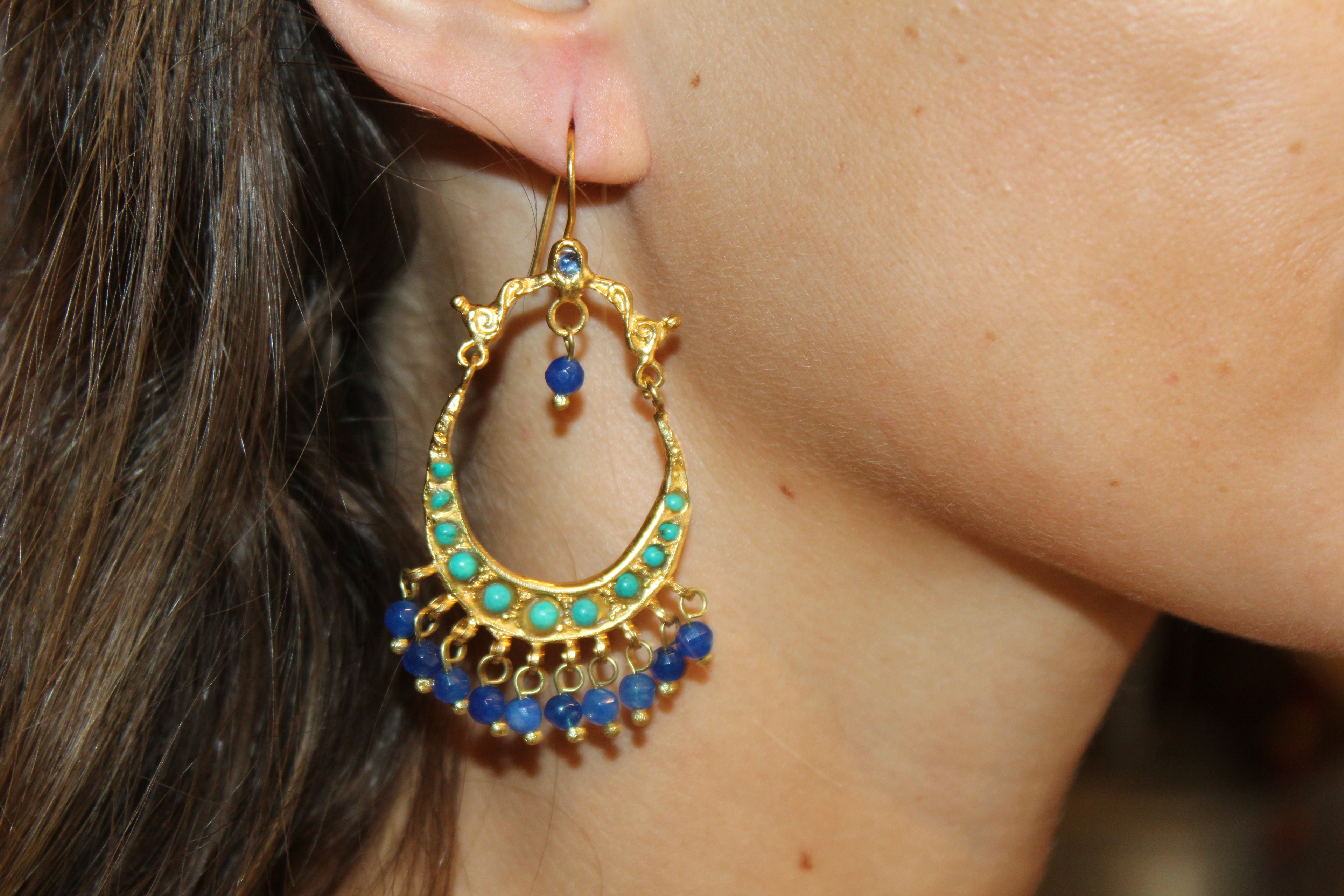 Pendientes Chennai Azul