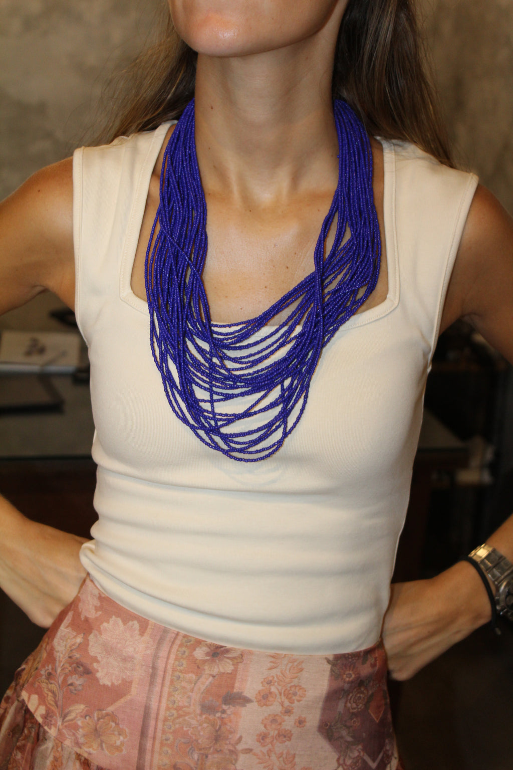 Collar Múltiple azul